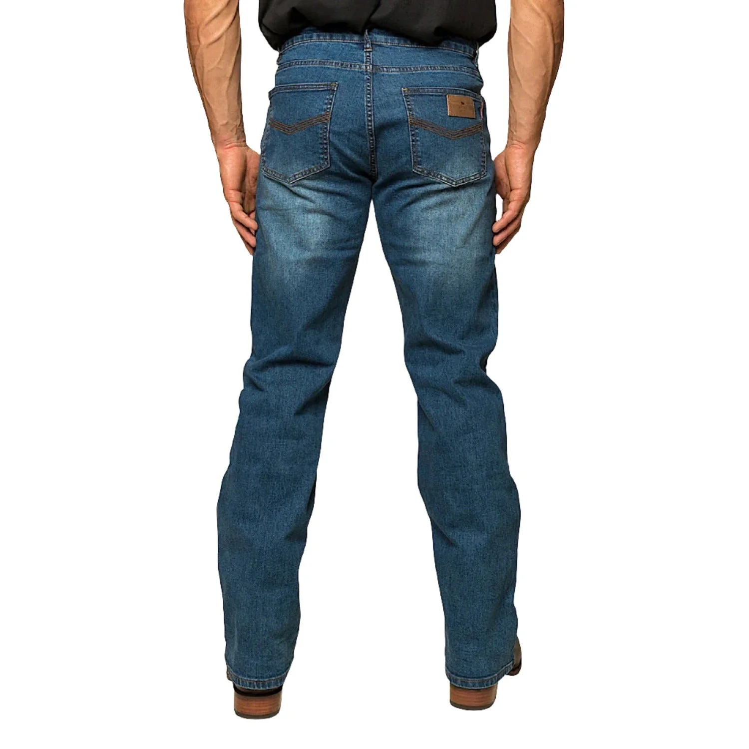 Ringers Western Men's Sturt Relaxed Leg Jean - Mid Blue - Image 6