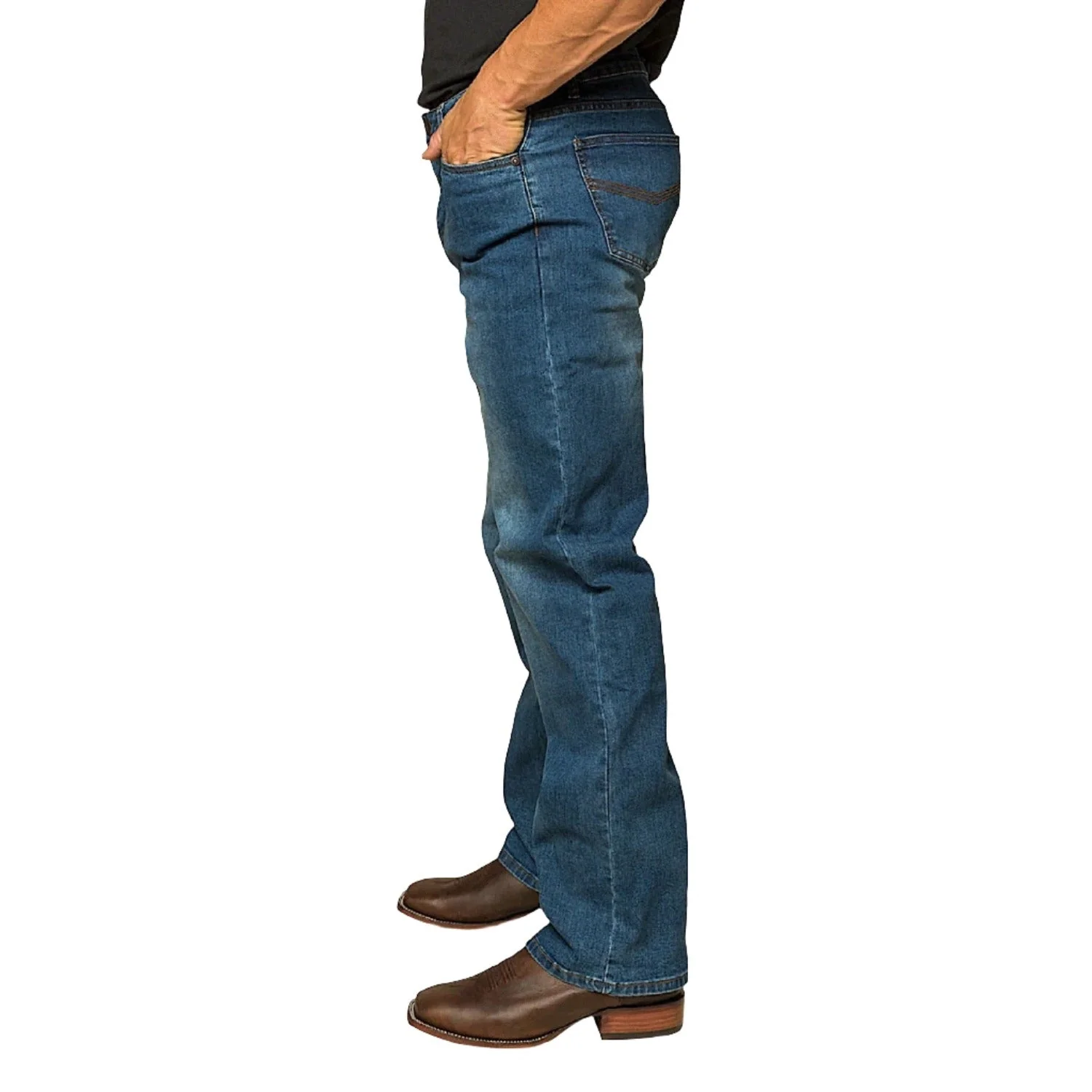 Ringers Western Men's Sturt Relaxed Leg Jean - Mid Blue - Image 7