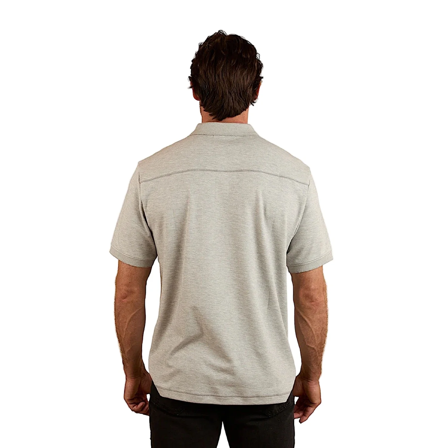 Ringers Western Men's Tech Polo - Grey Marle - Image 2