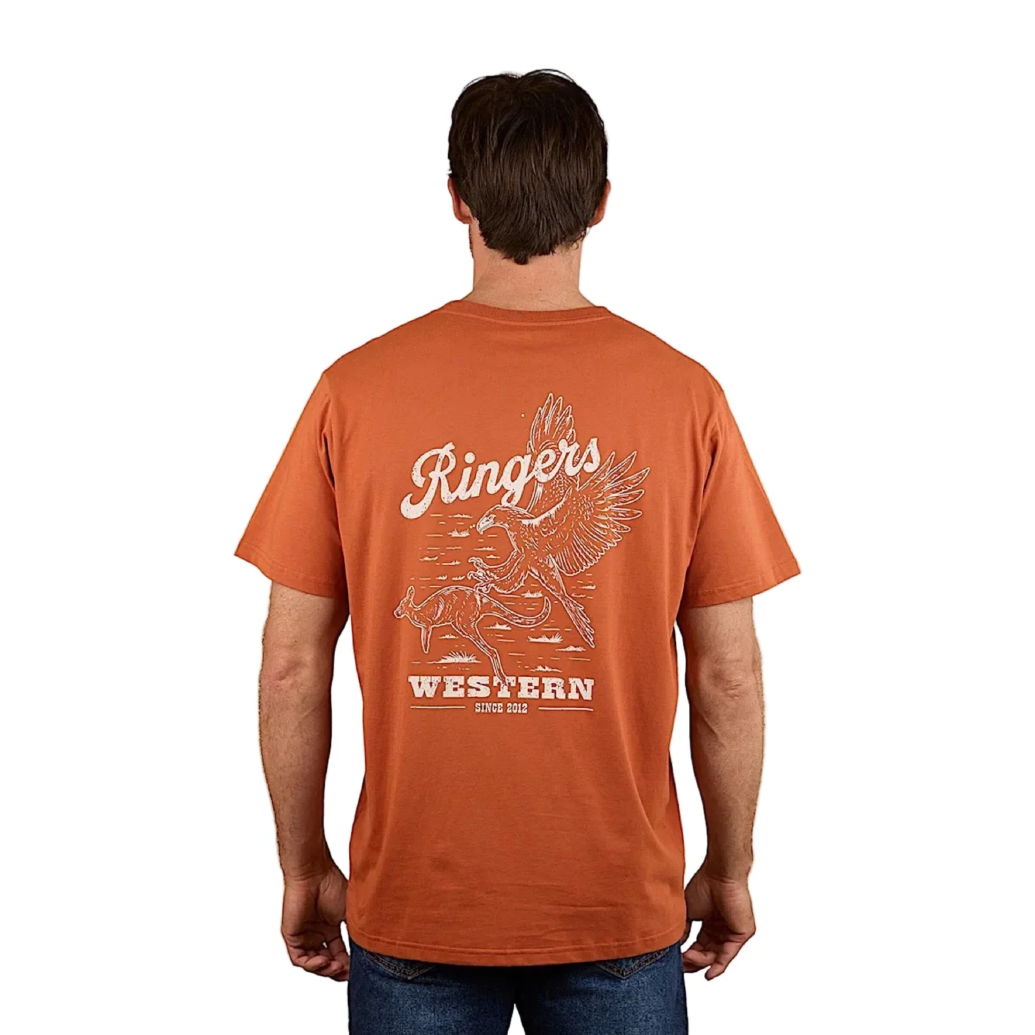 Ringers Western Men's Wedge-Tail Rampage Loose Fit T-Shirt - Rust - Image 2