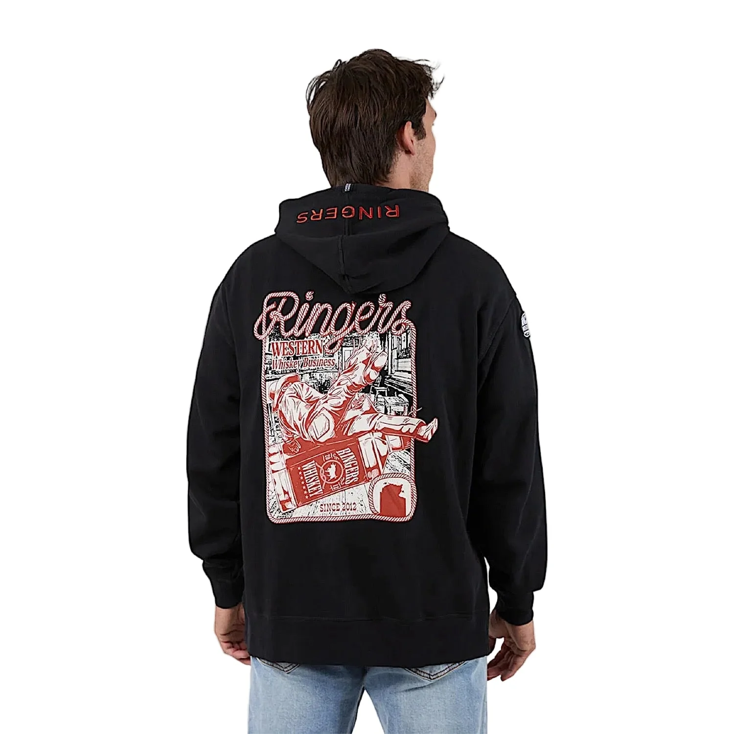 Ringers Western Men's Whiskey Business Pullover Hoodie - Black