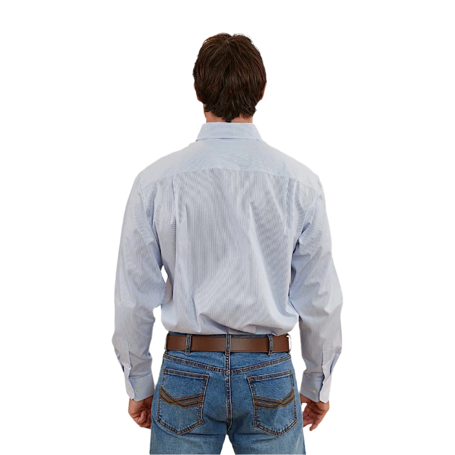 Ringers Western Men's Whyalla Dress Shirt - White/Blue - Image 2