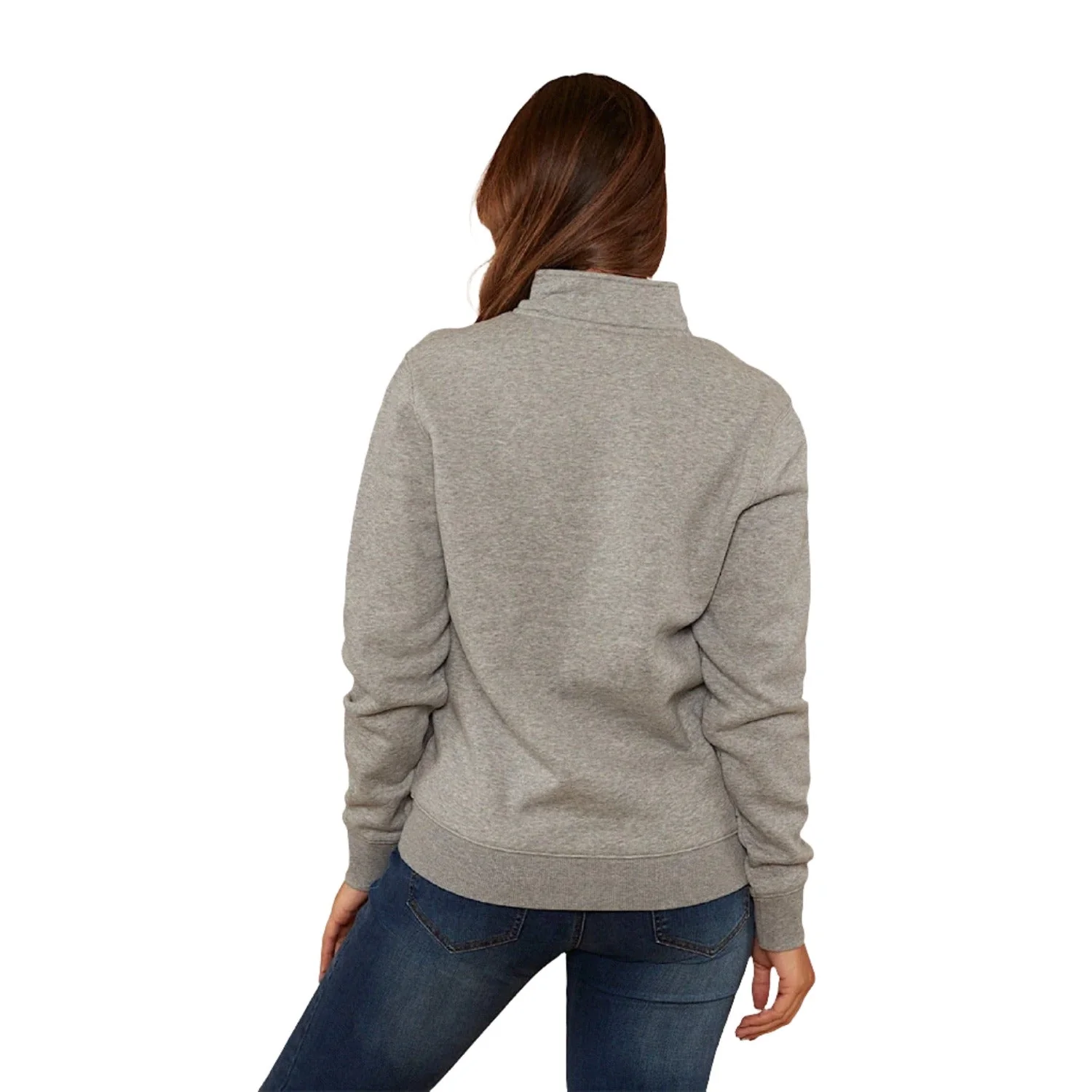 Ringers Western Peninsula Women's 1/4 Zip Crew - Grey Marle - Image 4