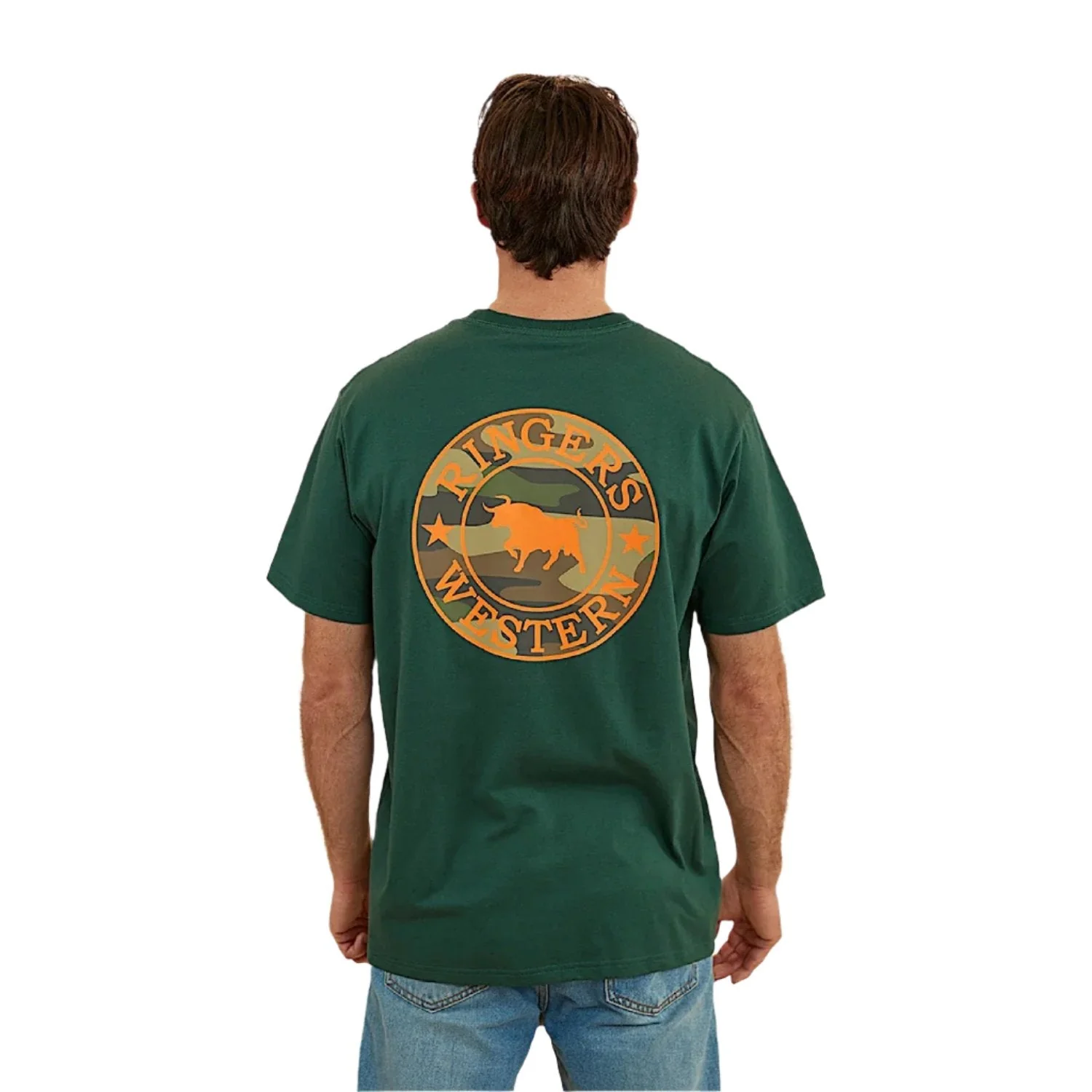 Ringers Western Men's Signature Bull Men's Loose T-Shirt - Pine/Camo