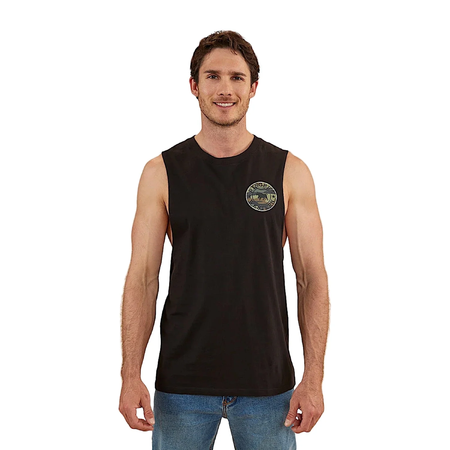 Ringers Western Signature Bull Men's Muscle Tank - Black/Camo