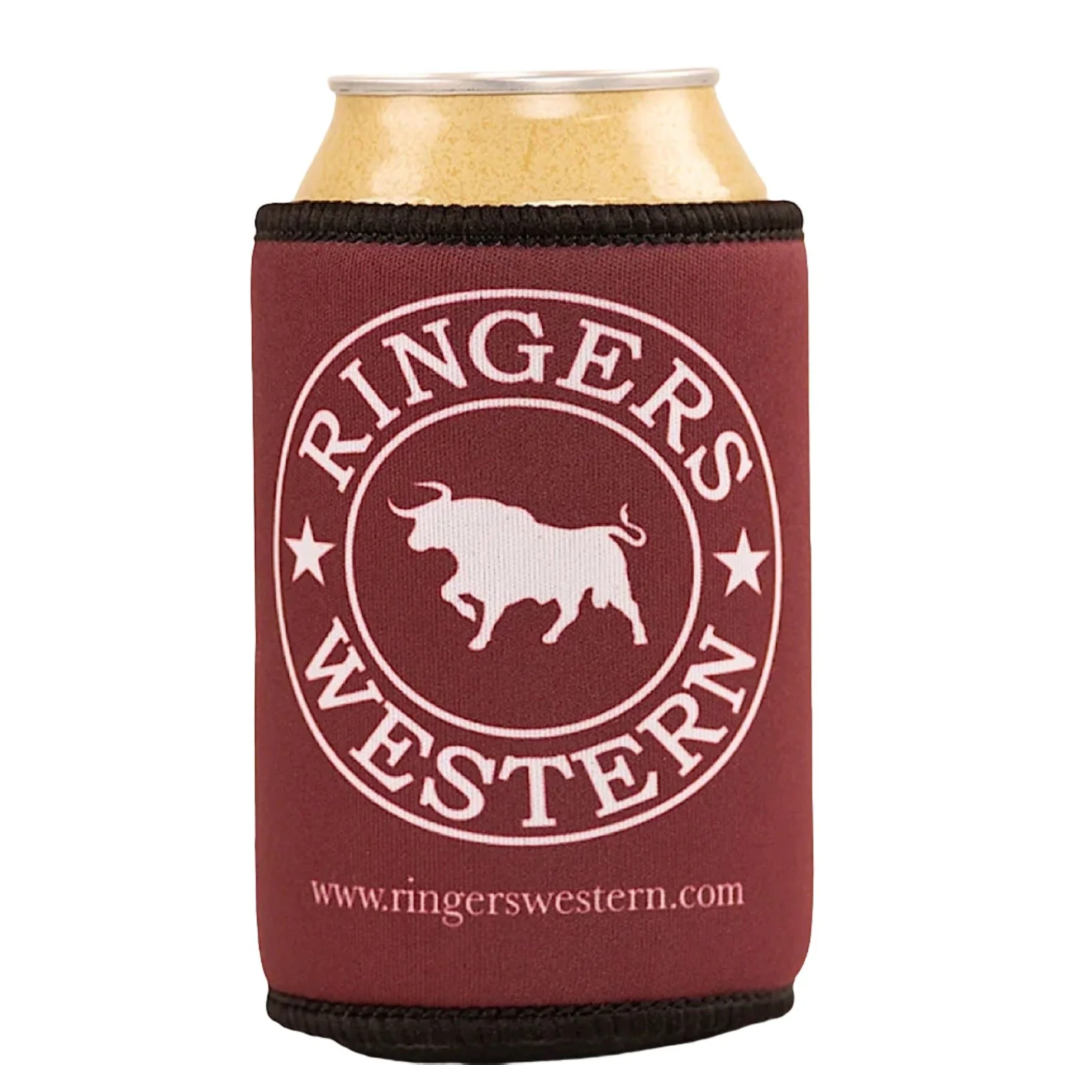 Ringers Western Signature Bull Stubby Cooler - Burgundy - Image 2