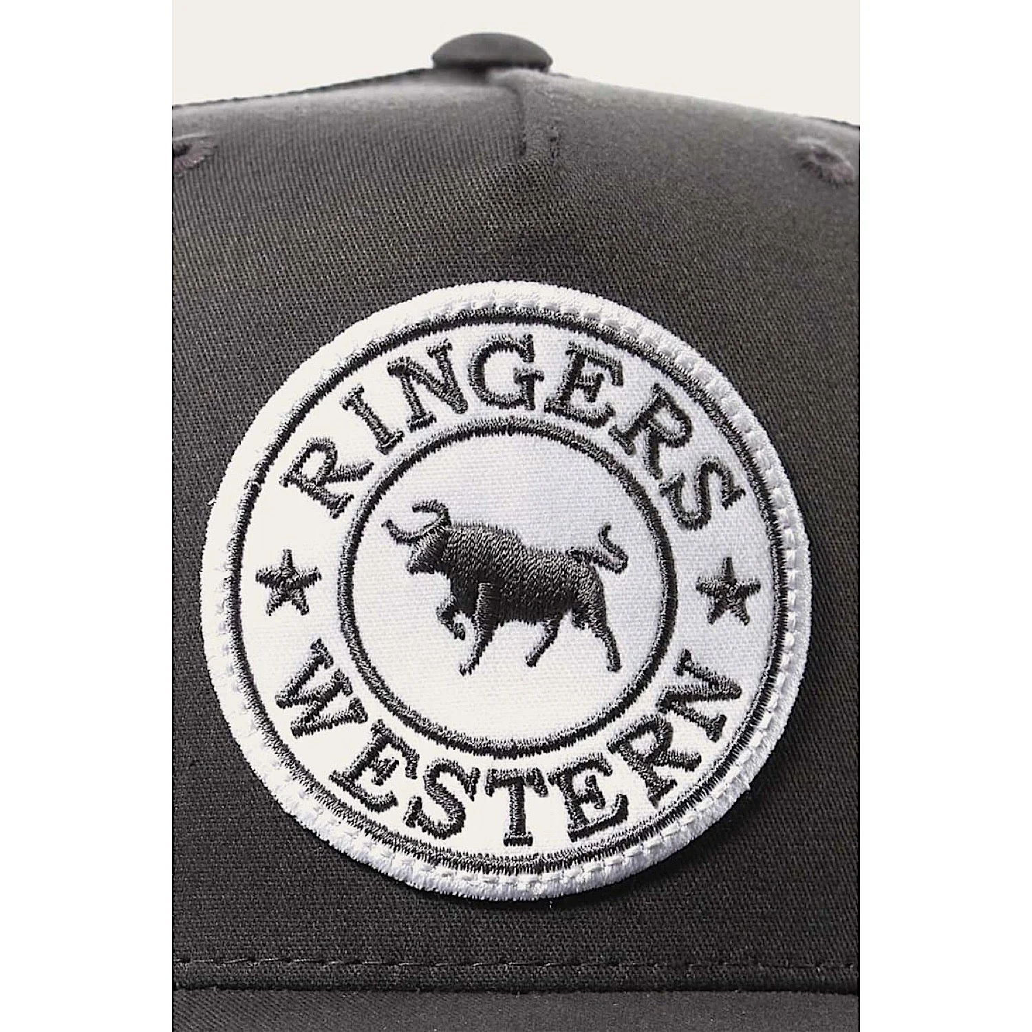 Ringers Western Signature Bull Trucker Cap - Charcoal with Charcoal & White Patch - Image 2