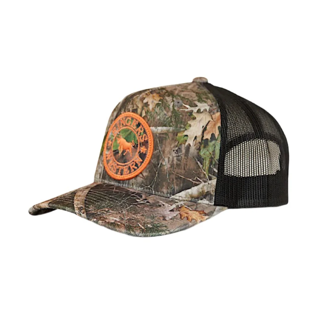 Ringers Western Signature Bull Trucker Cap - Leaf Camo/Orange