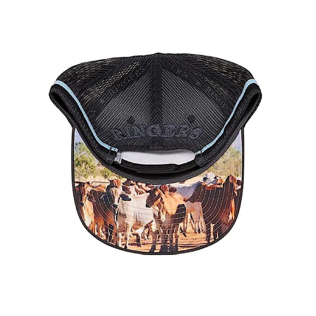 Ringers Western Stickin Together Deep Fit Trucker Cap - Charcoal/Blue - Image 3