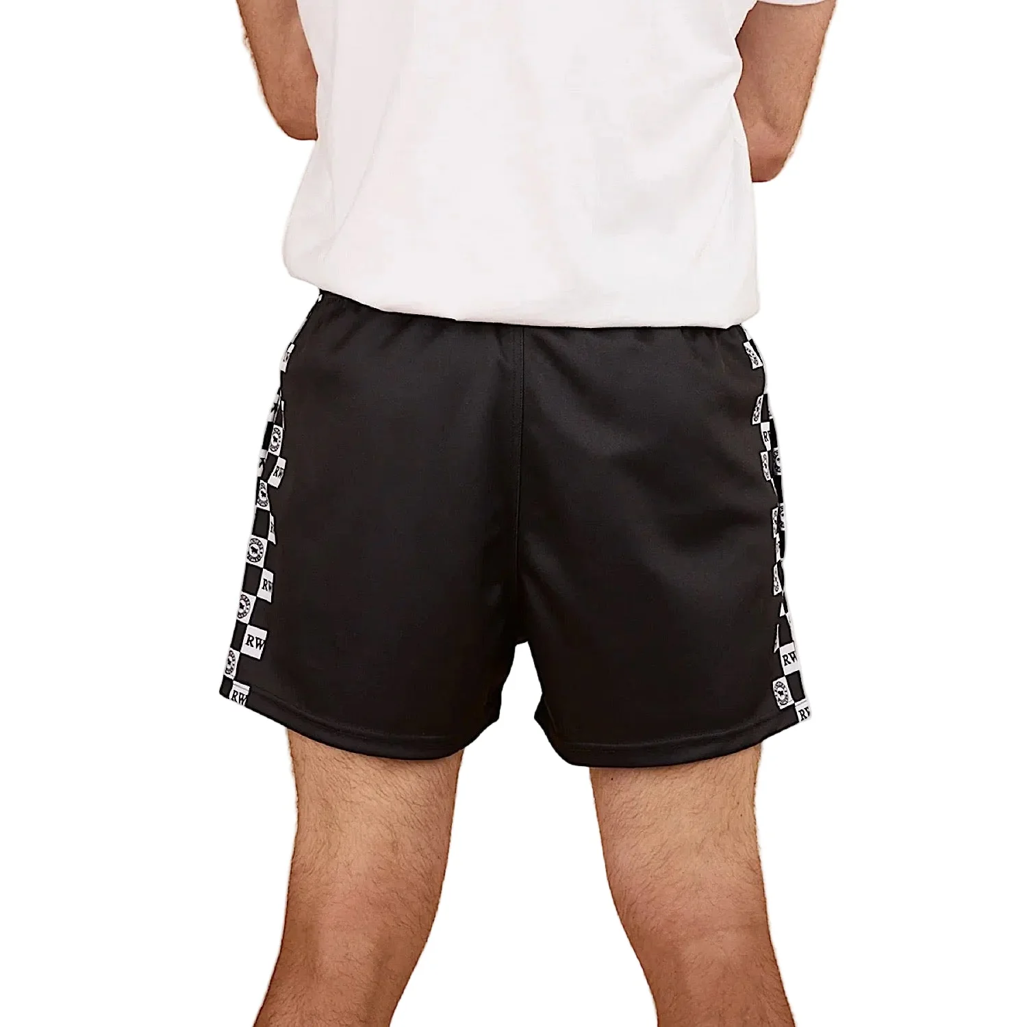 Ringers Western Unisex RW Check Footy Short - Black - Image 3