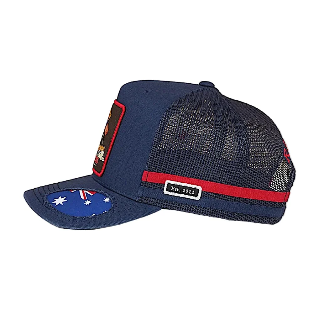 Ringers Western Ute Flag Deep Fit Trucker Cap - Navy/Red - Image 2