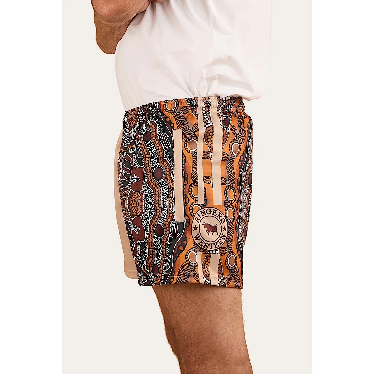 Ringers Western Walkabout Warrior Footy Short - Dark Sand/Multi - Image 3
