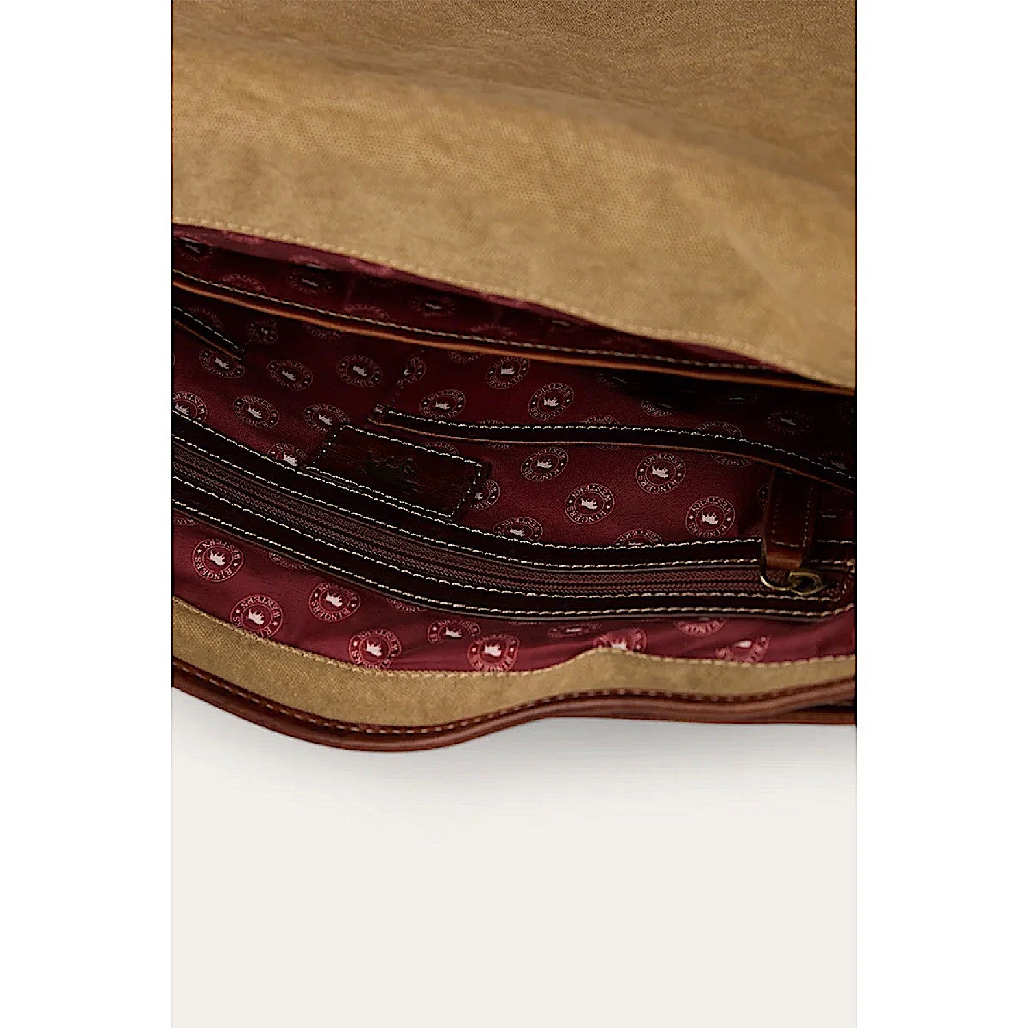 Ringers Western Waxicanvas Messenger Bag - Sand - Image 5