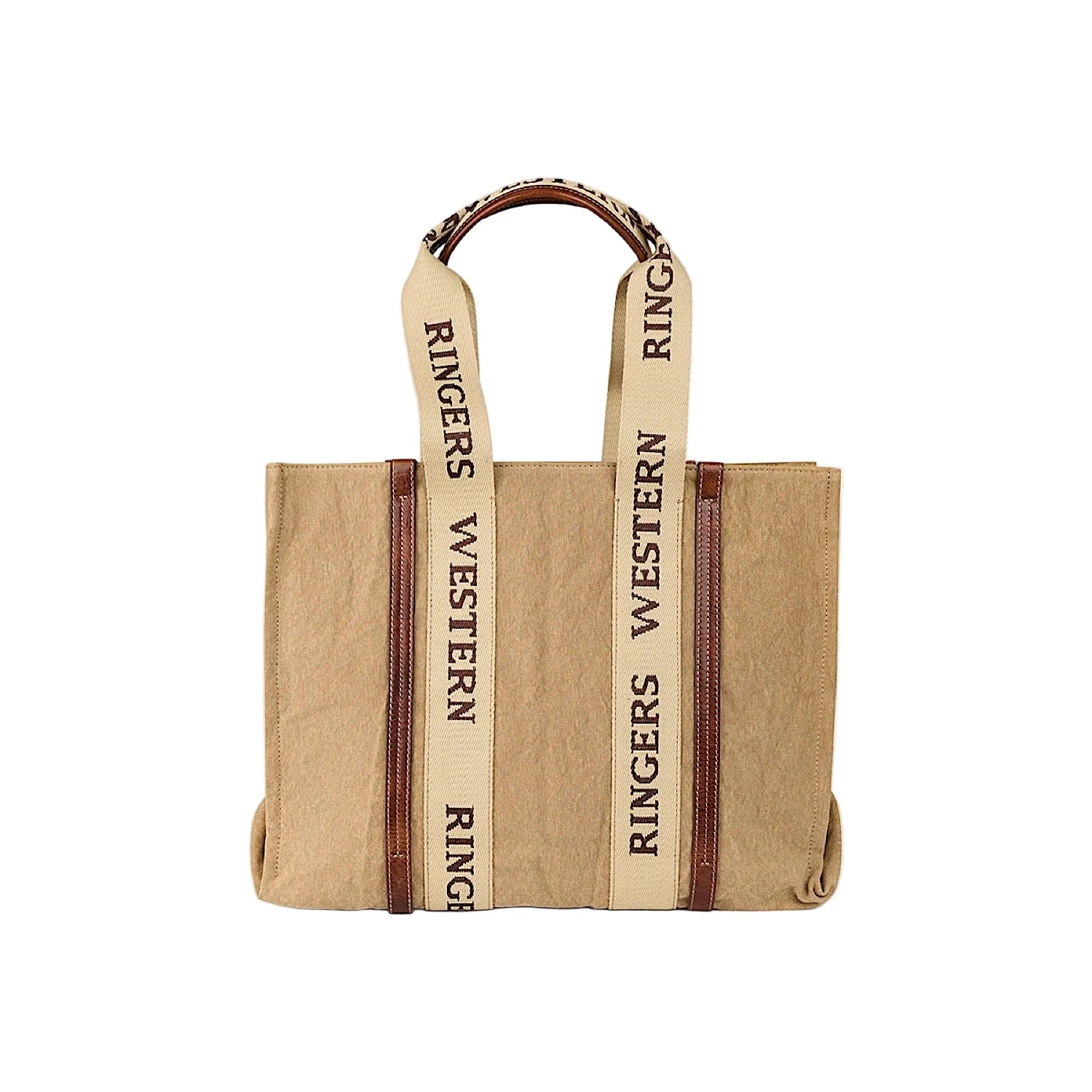 Ringers Western Waxicanvas Tote Shopper Bag - Sand - Image 3