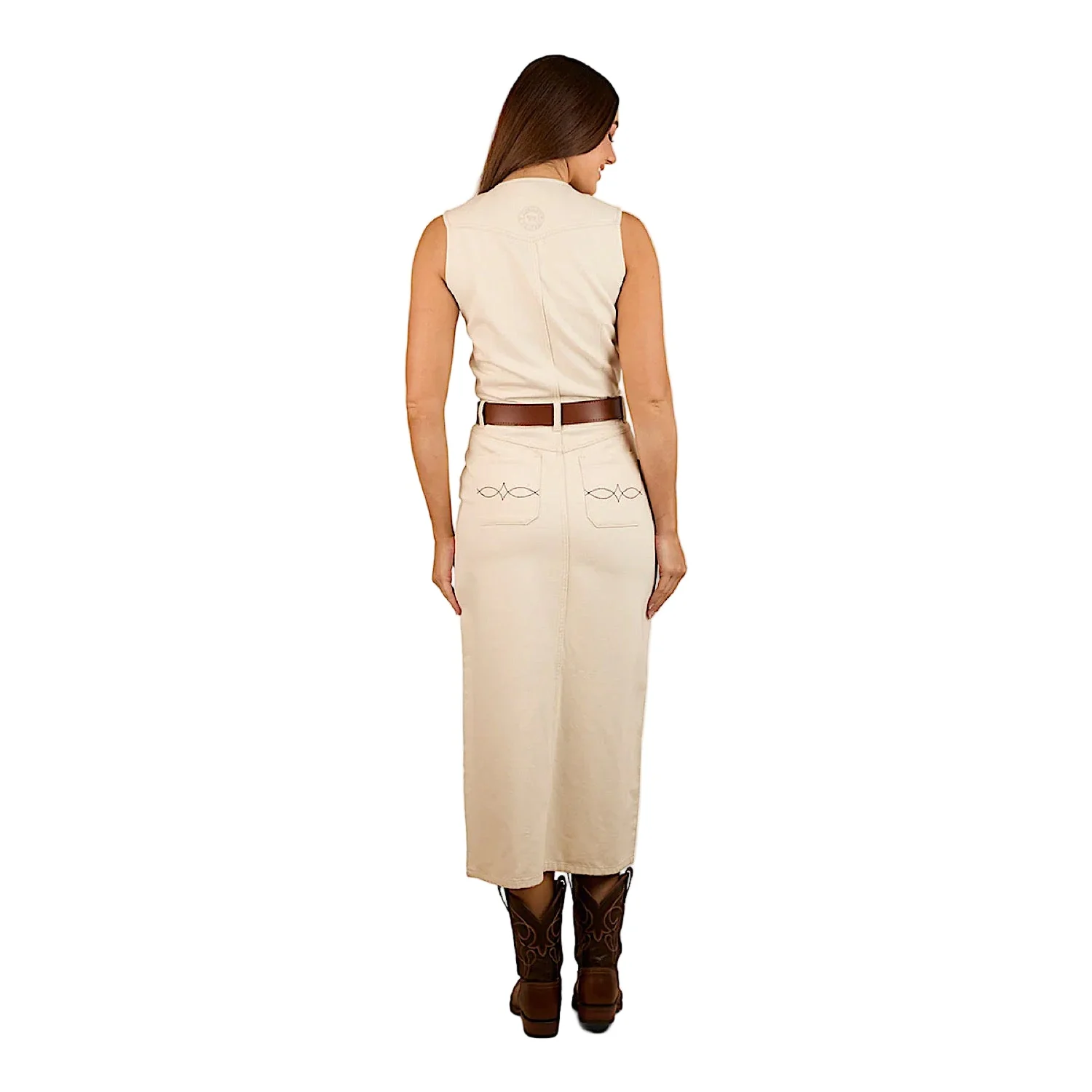 Ringers Western Women's Airlie Denim Dress - Off White - Image 3