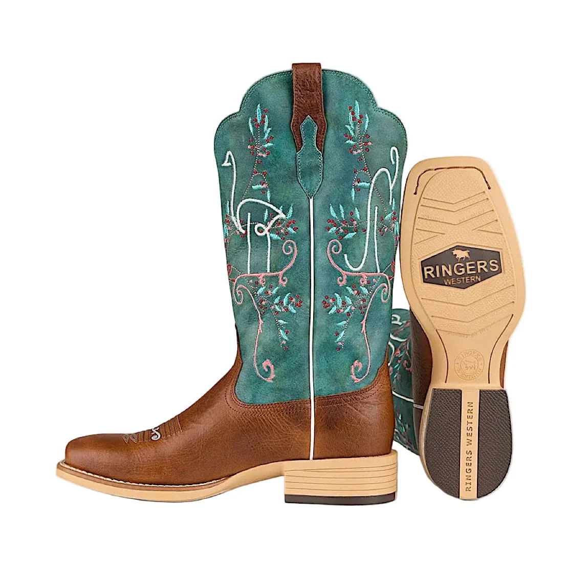 Ringers Western Women's Alivail Western Boot - Brown/Green - Image 2