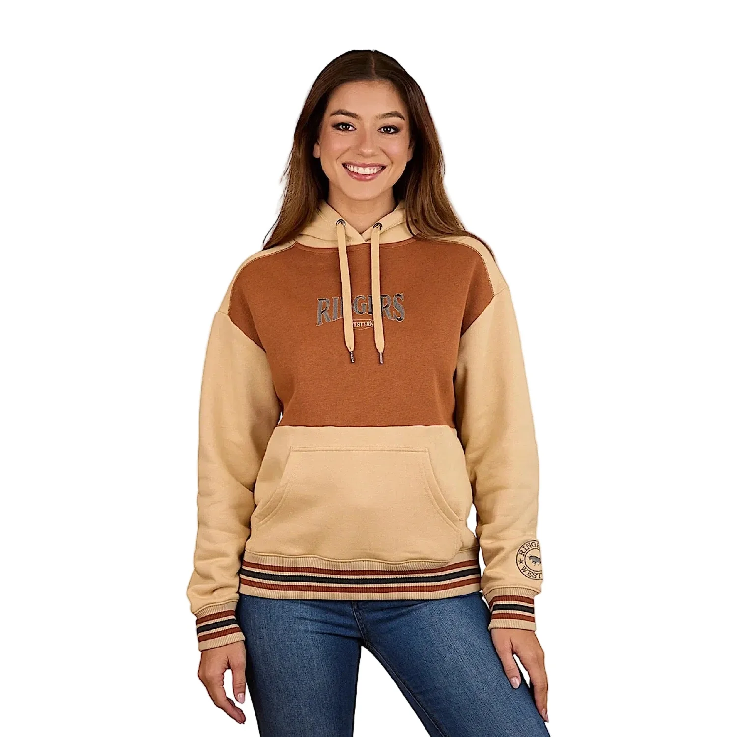 Ringers Western Women's Aspley Pullover Hoodie - Dark Sand