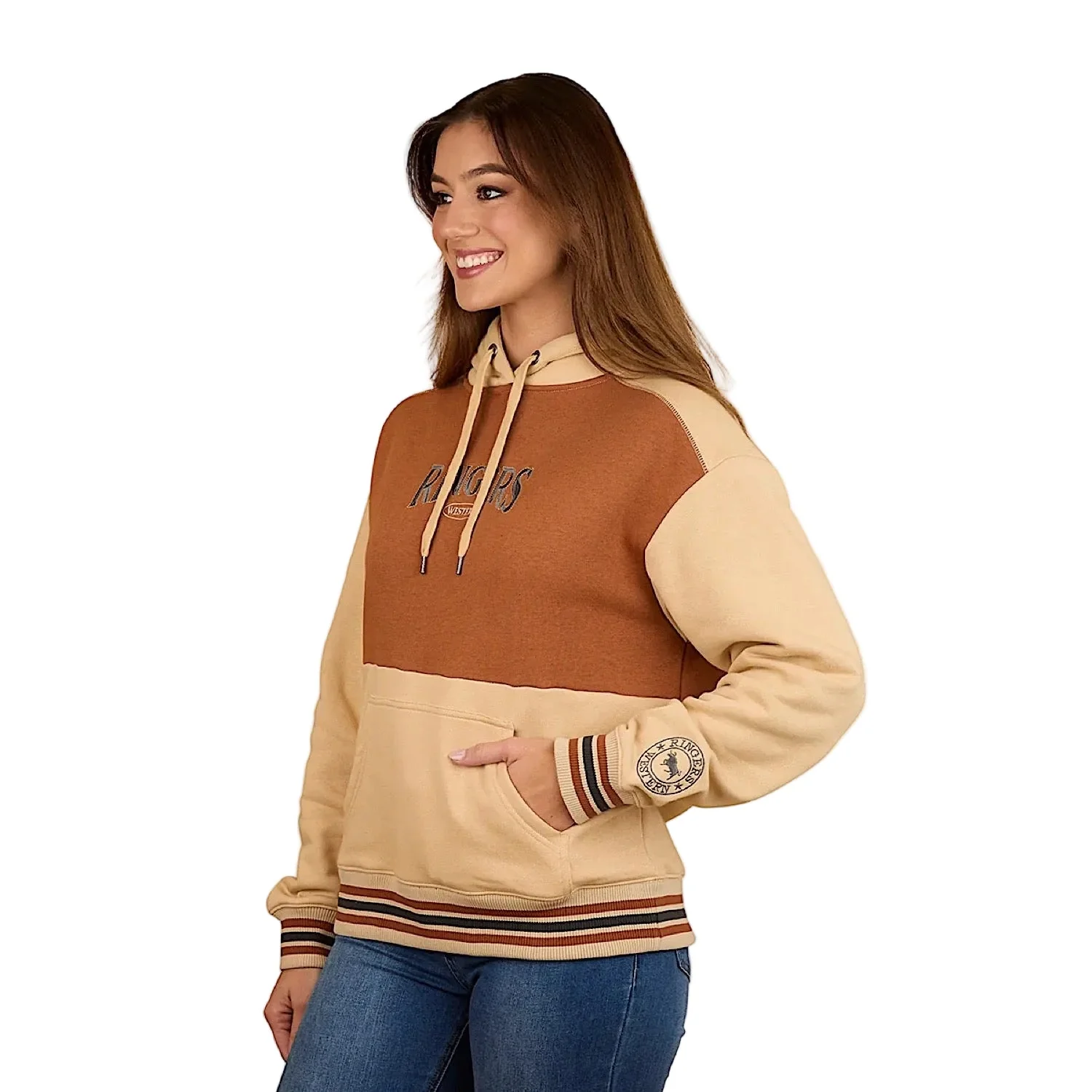 Ringers Western Women's Aspley Pullover Hoodie - Dark Sand - Image 2