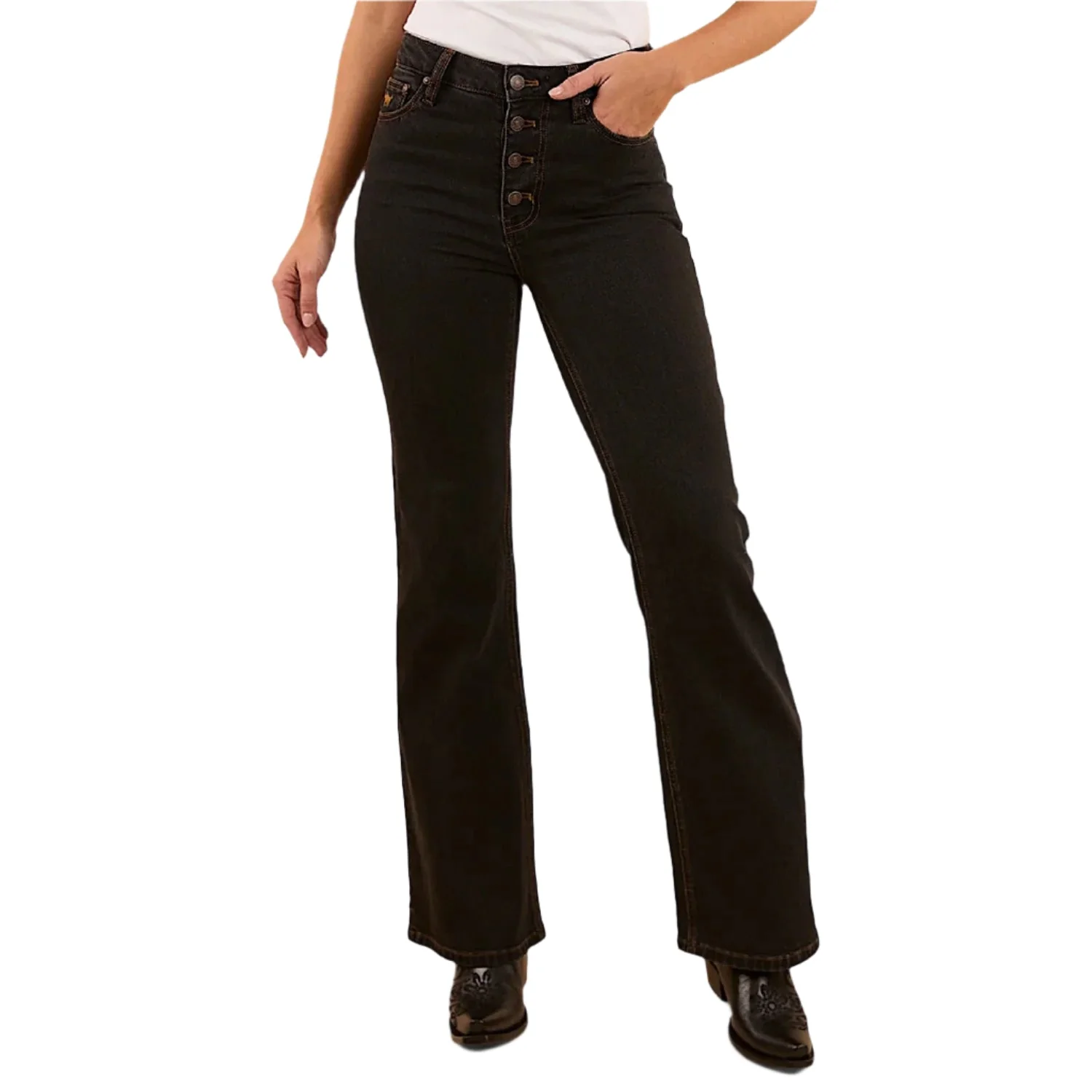 Ringers Western Women's Betsy High Rise Bootleg Jean - Black