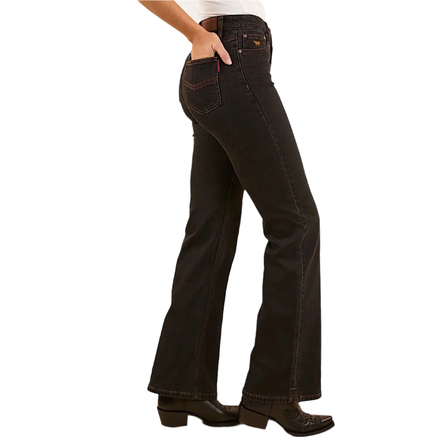 Ringers Western Women's Betsy High Rise Bootleg Jean - Black - Image 2