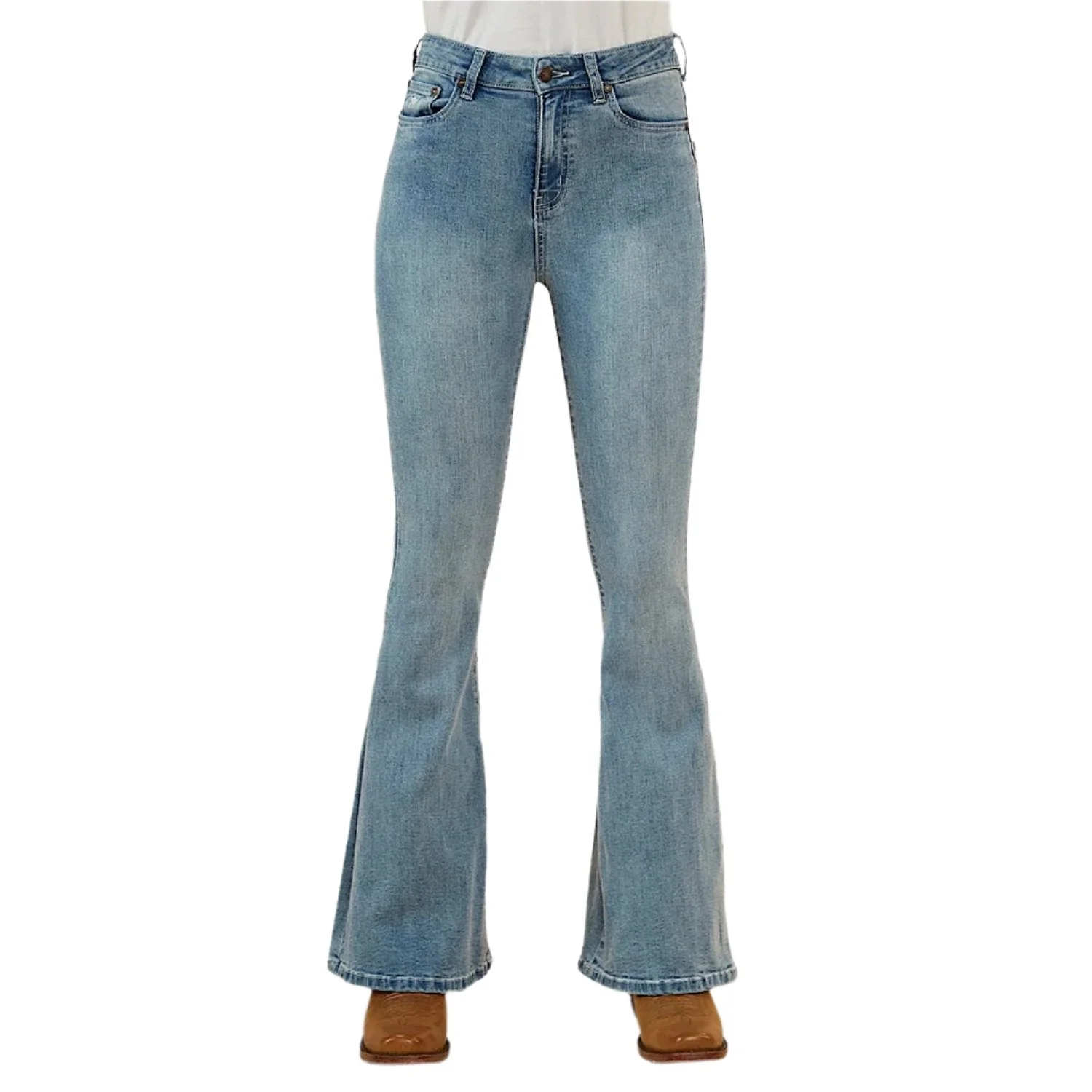 Ringers Western Women's Bowie Flare Jean - Light Blue - Image 2