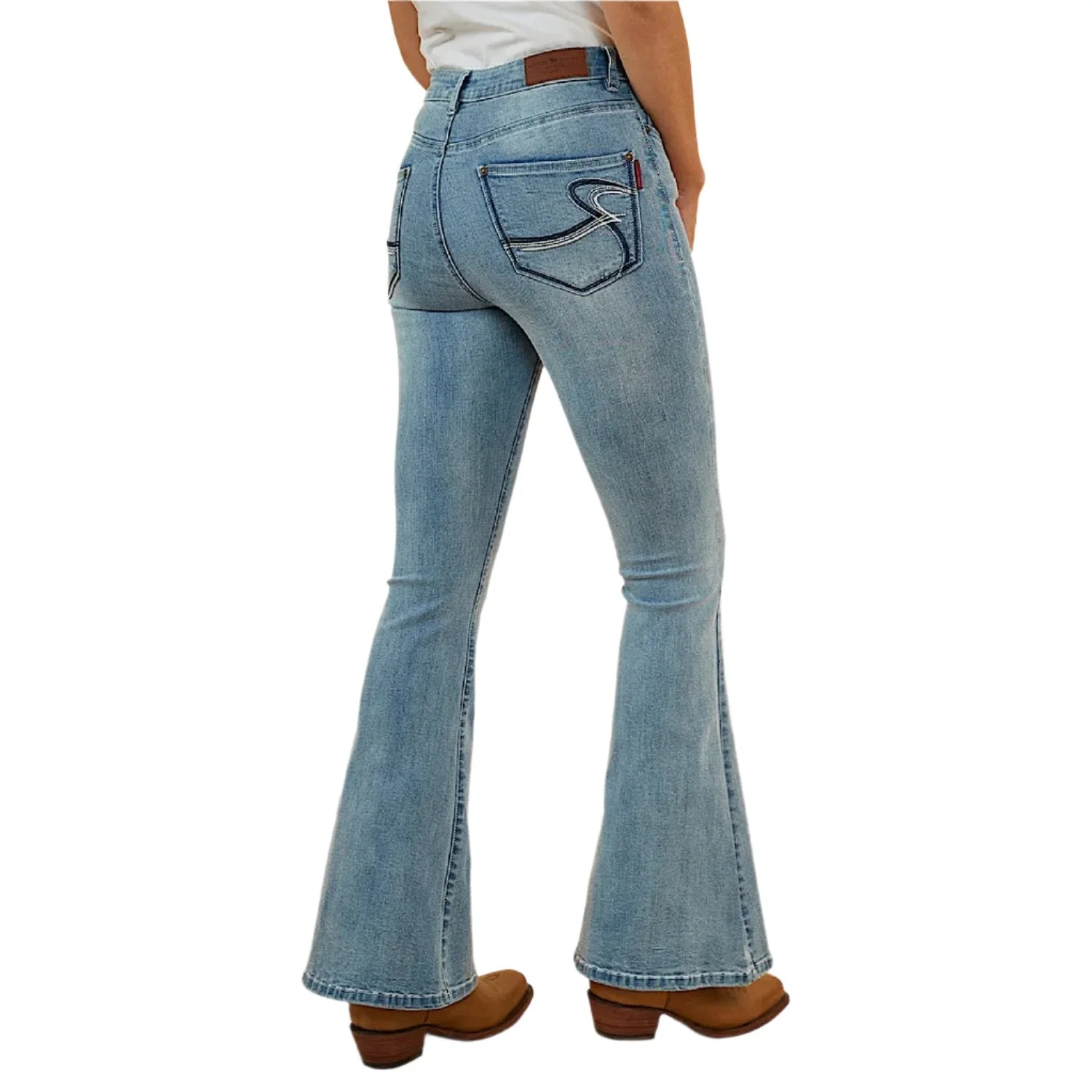 Ringers Western Women's Bowie Flare Jean - Light Blue - Image 4