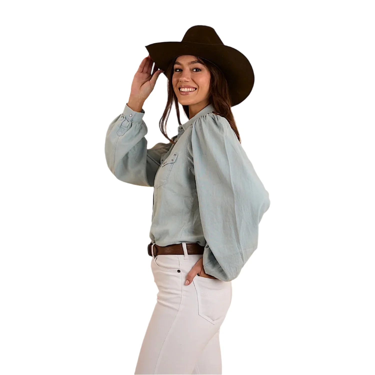 Ringers Western Women's Camila Blouse - Chambray - Image 2