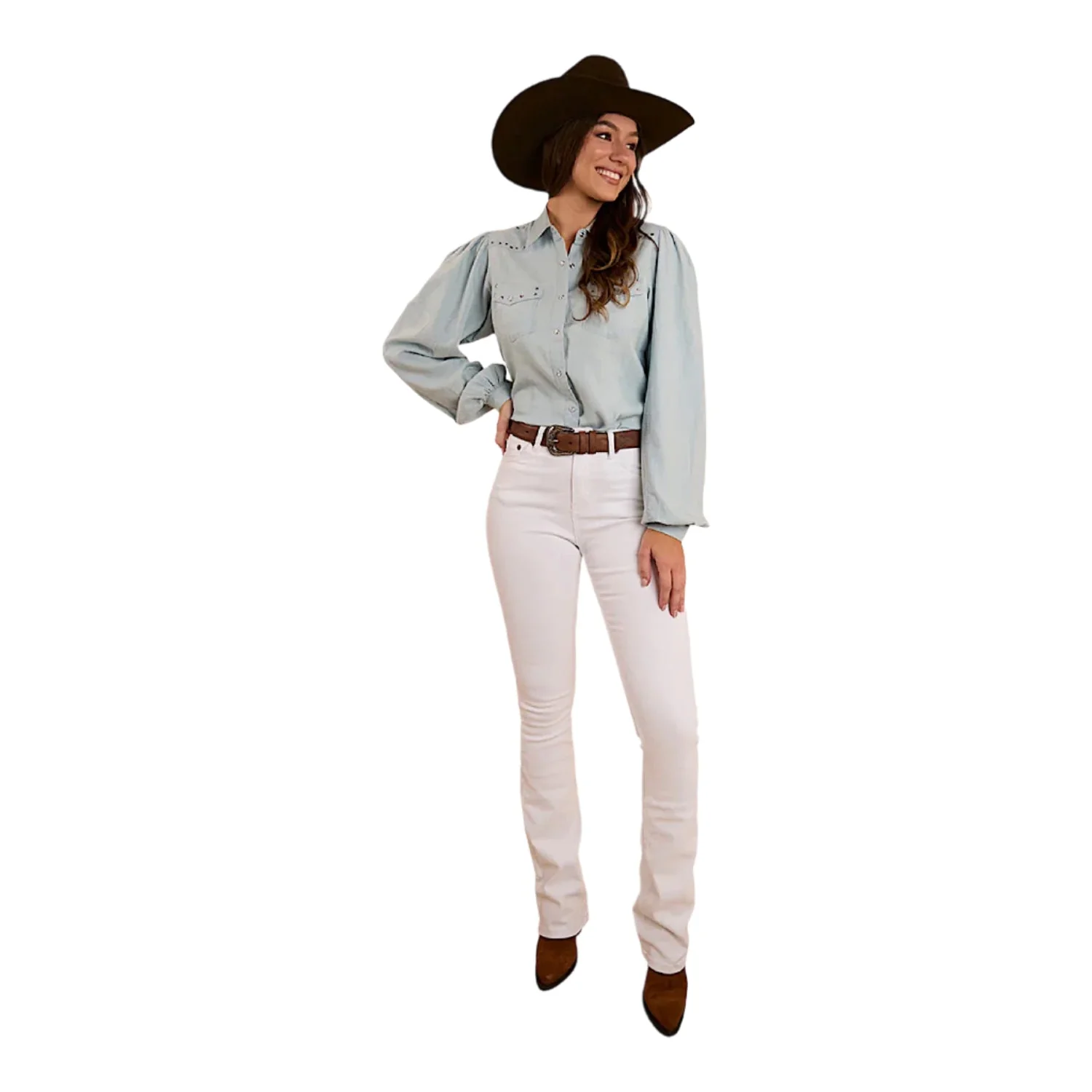 Ringers Western Women's Camila Blouse - Chambray - Image 4
