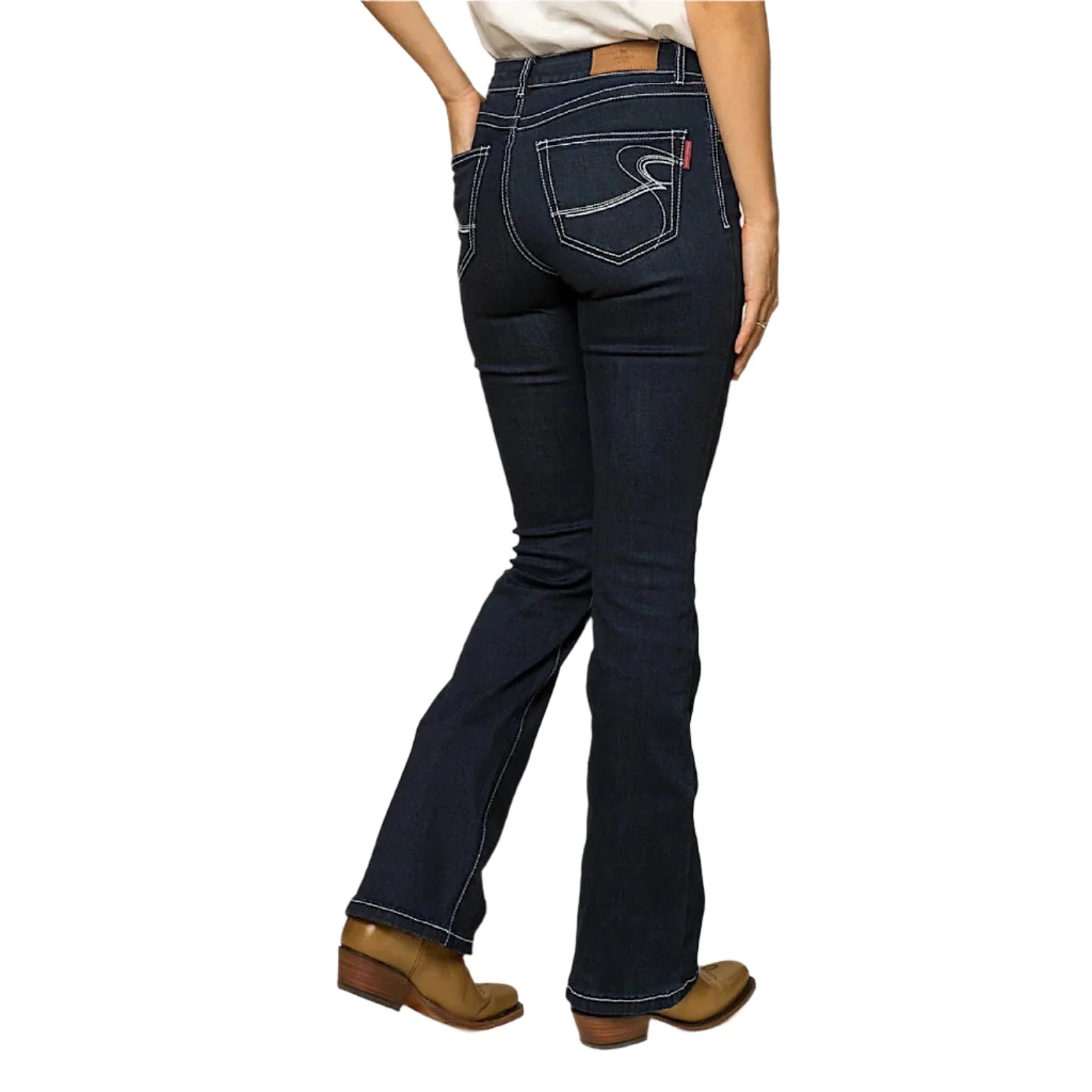 Ringers Western Women's Caroline Mid Rise Bootleg Jean - Indigo Blue - Image 2