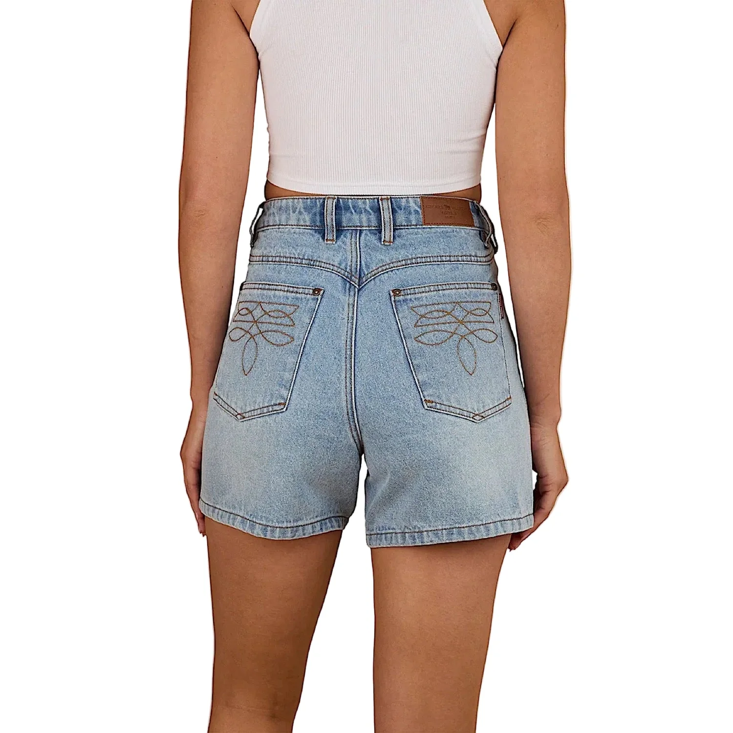 Ringers Western Women's Charlene Denim Short - Light Blue Wash - Image 3