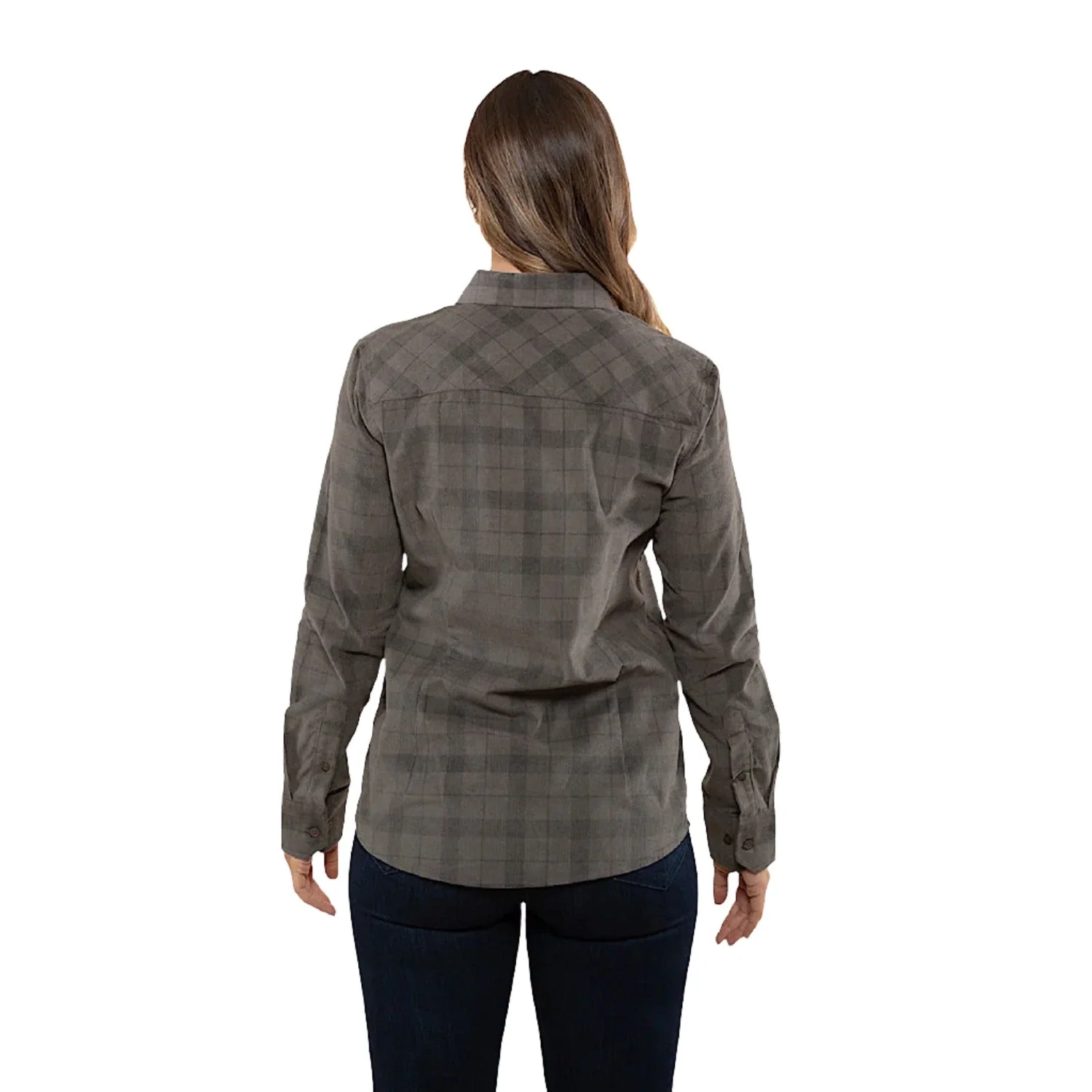 Ringers Western Women's Corduroy Long Sleeve Shirt - Charcoal - Image 3