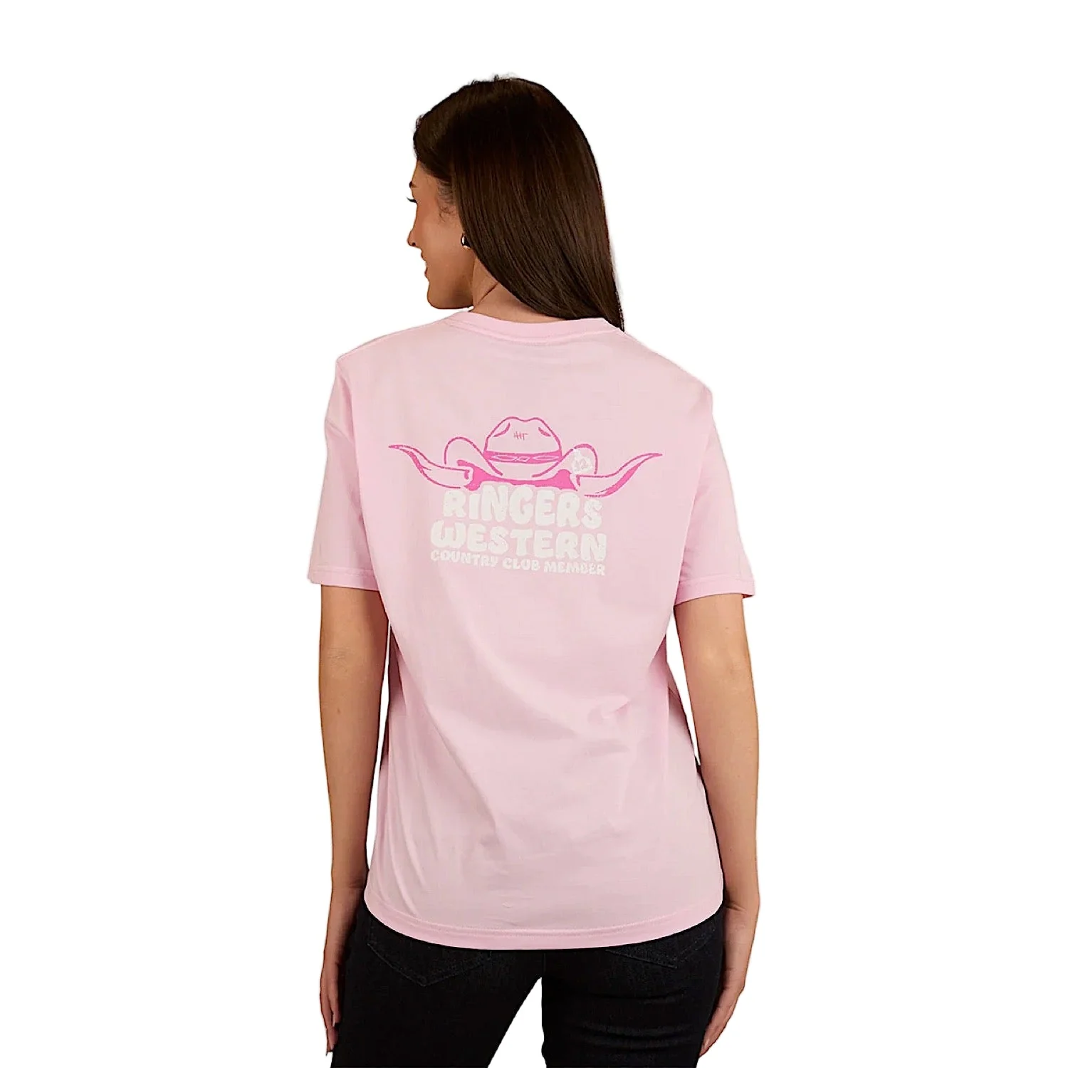 Ringers Western Women's Country Club Loose Fit T-Shirt - Ballet Pink - Image 2