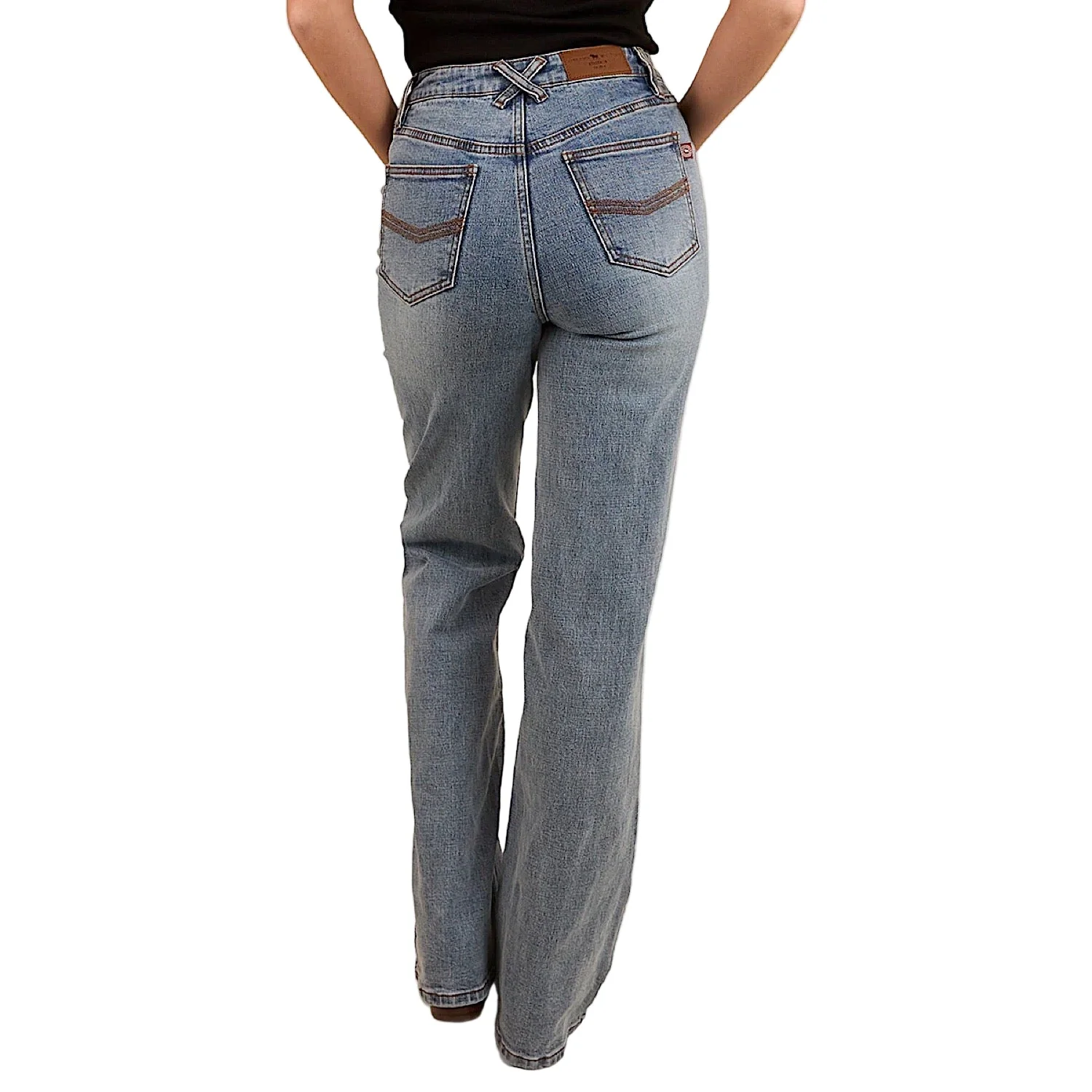 Ringers Western Women's Edith High Rise Bootleg Jean - Light Wash Blue - Image 3