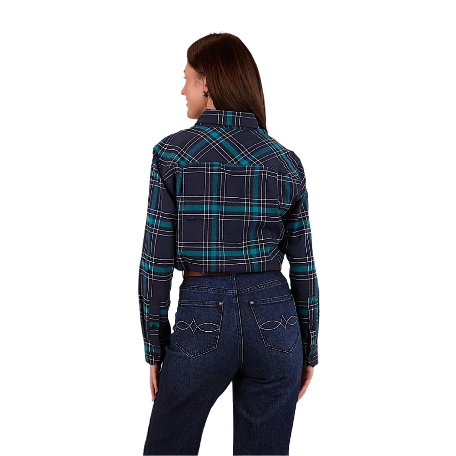 Ringers Western Women's Fingal Half Button Flannel - Navy - Image 3