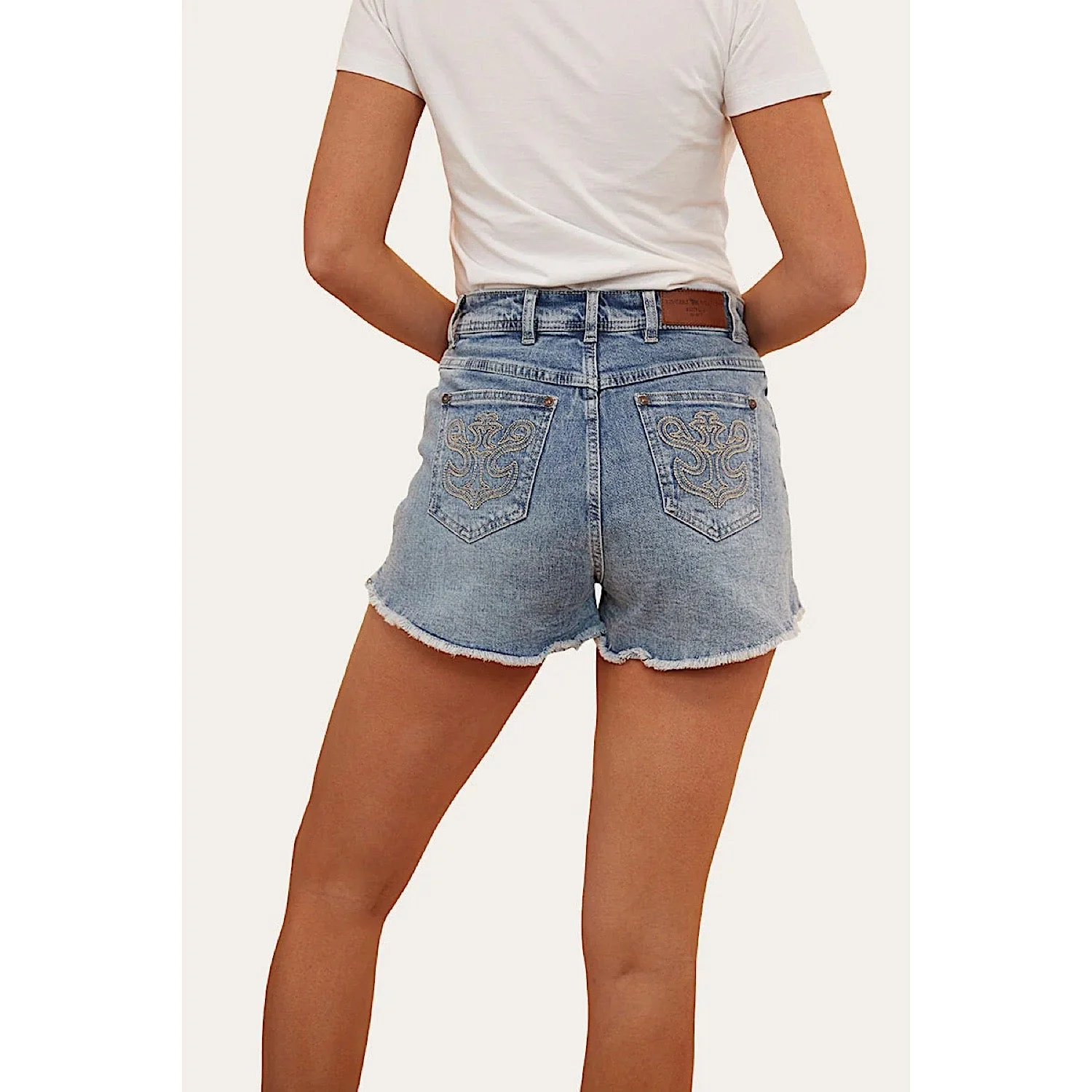 Ringers Western Women's Gracie Denim Short - Light Wash Blue - Image 4