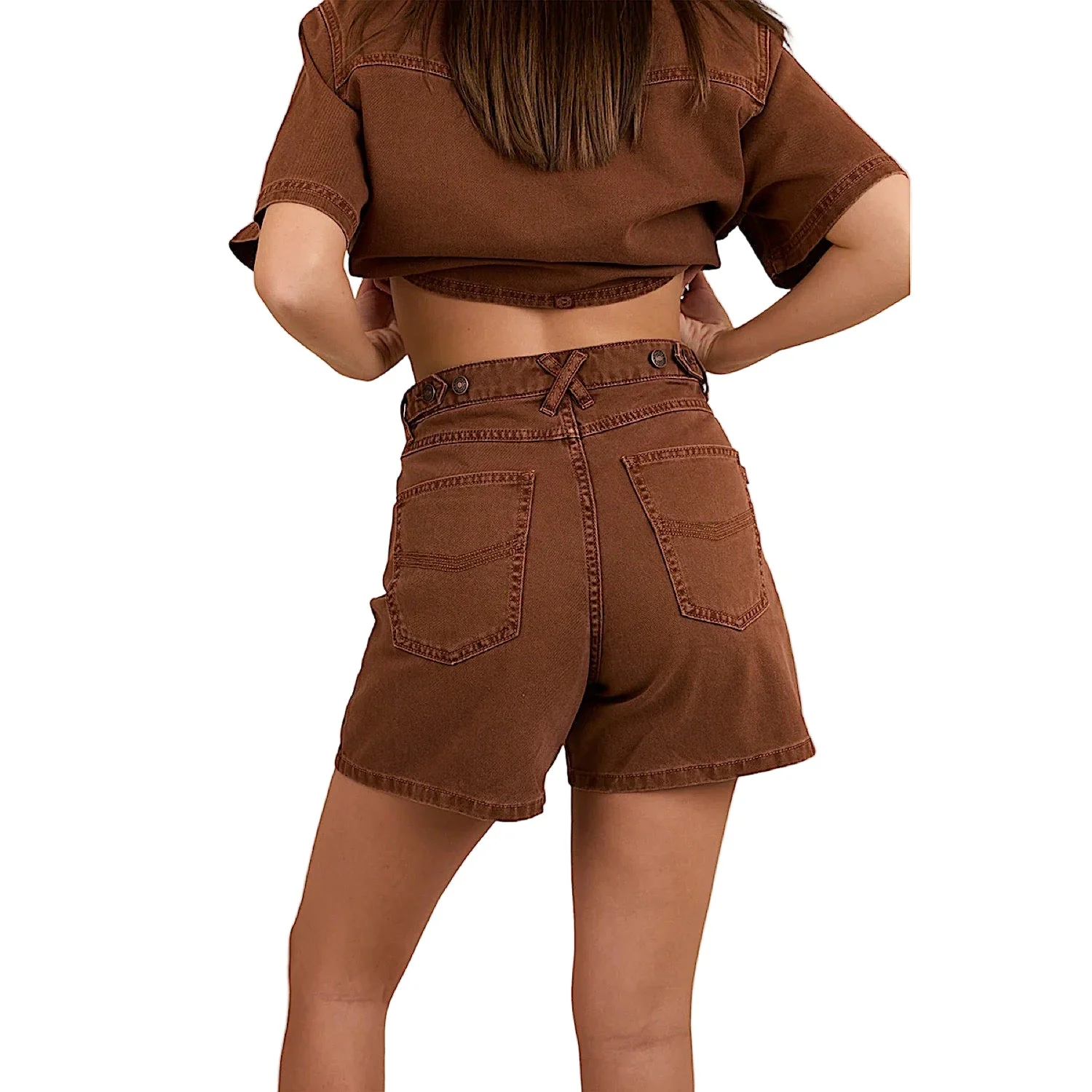 Ringers Western Women's Iris Denim Short - Saddle Brown - Image 2