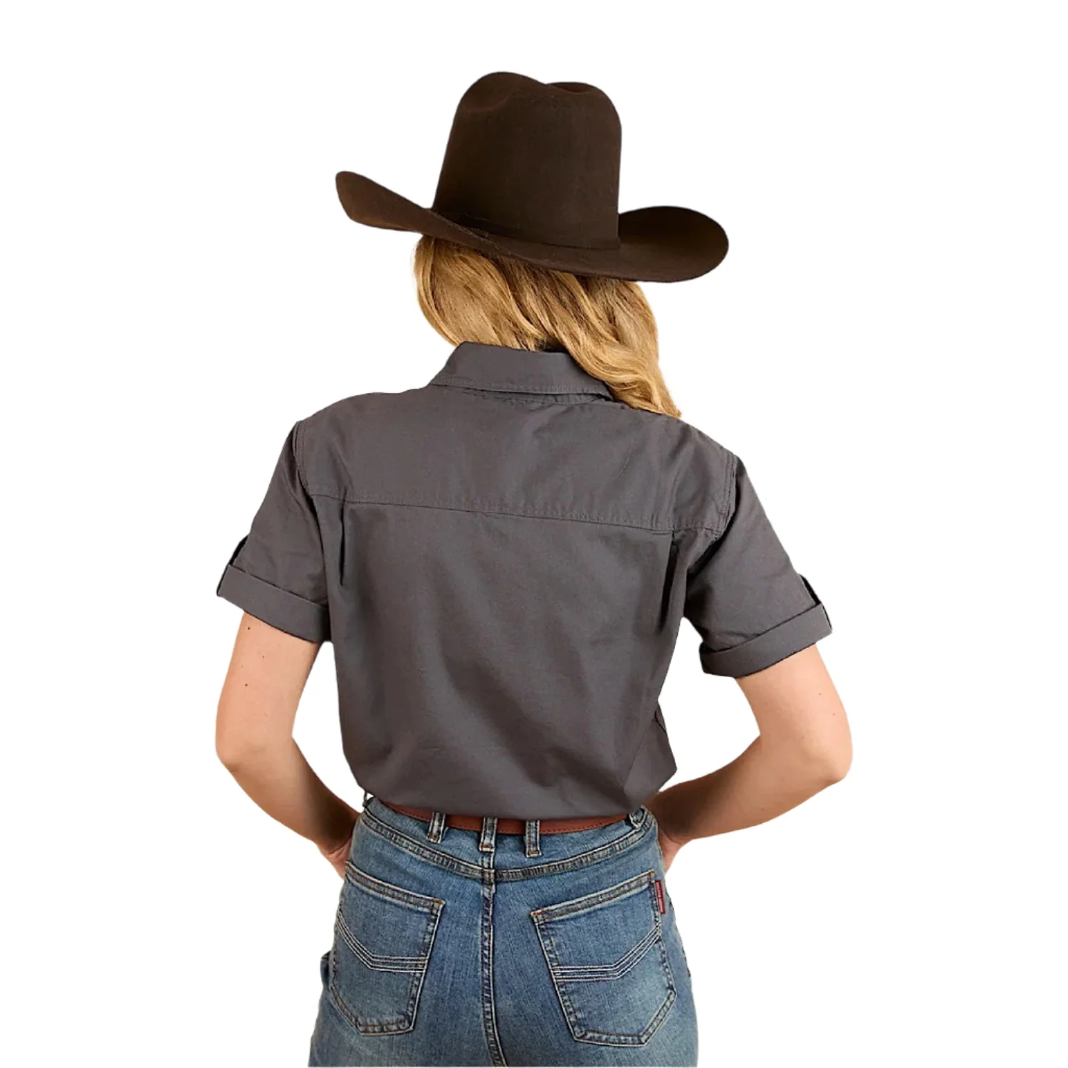 Ringers Western Women's Jules Half Button Short Sleeve Work Shirt - Magnum / Mint - Image 2