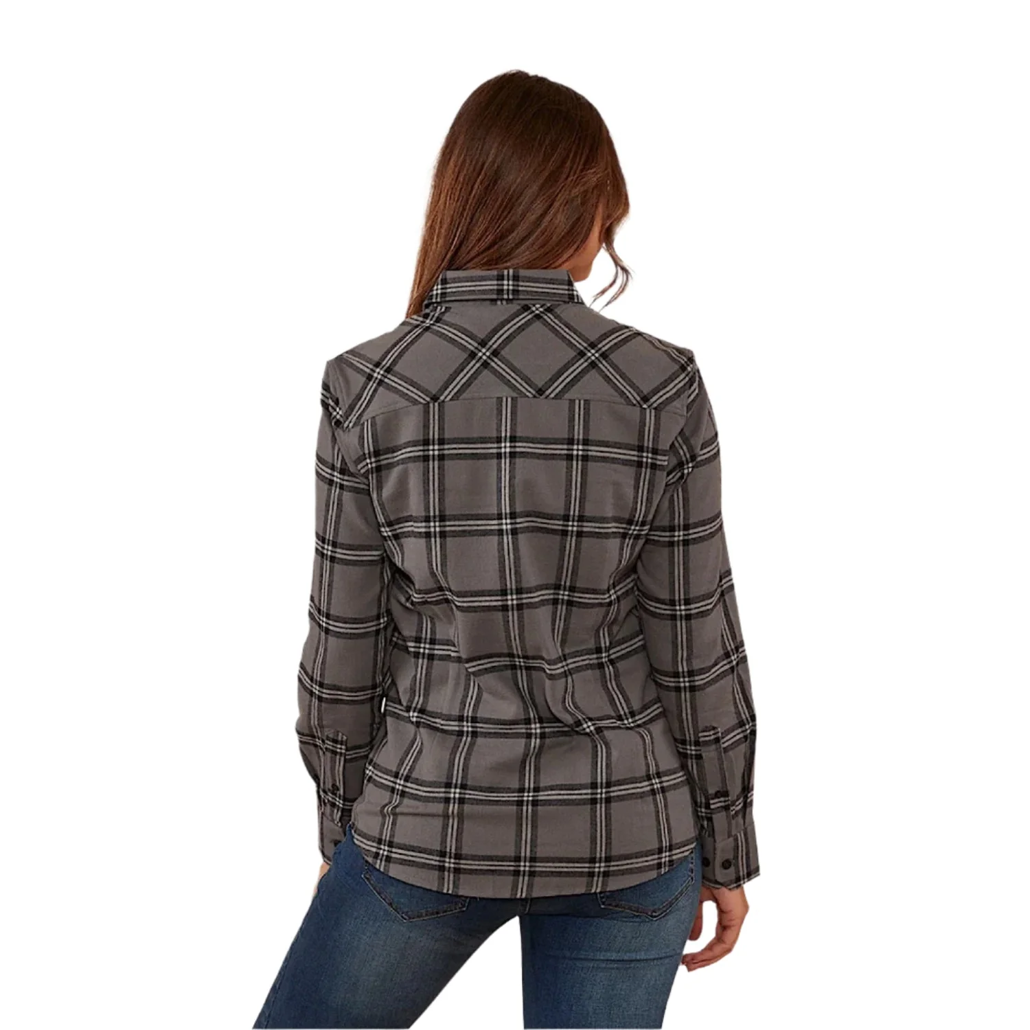 Ringers Western Women's Junee Flanno Semi Fitted Shirt - Charcoal Black - Image 2