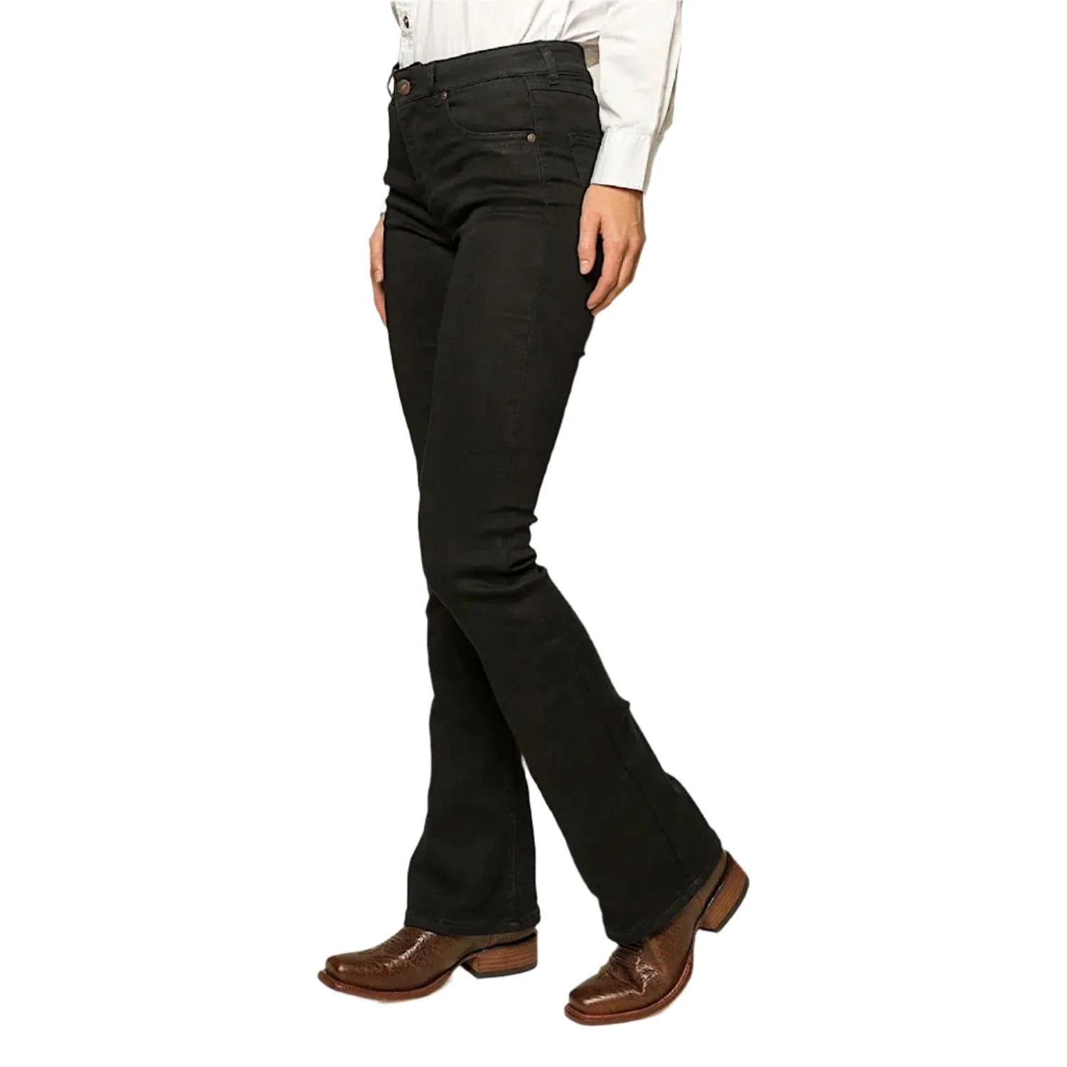 Ringers Western Women's Katherine Mid Rise Bootleg Jean - Black - Image 3