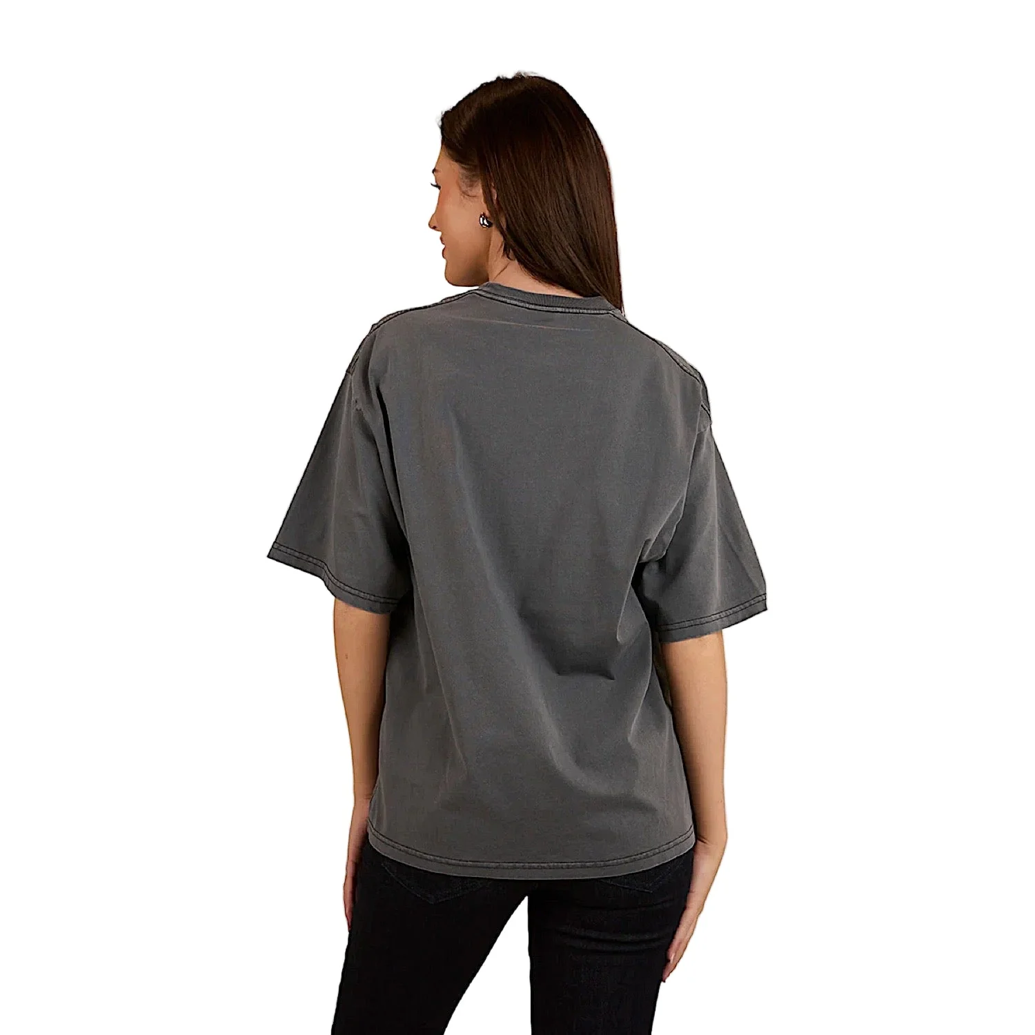 Ringers Western Women's Lady Luck Oversized T-Shirt - Washed Black - Image 3