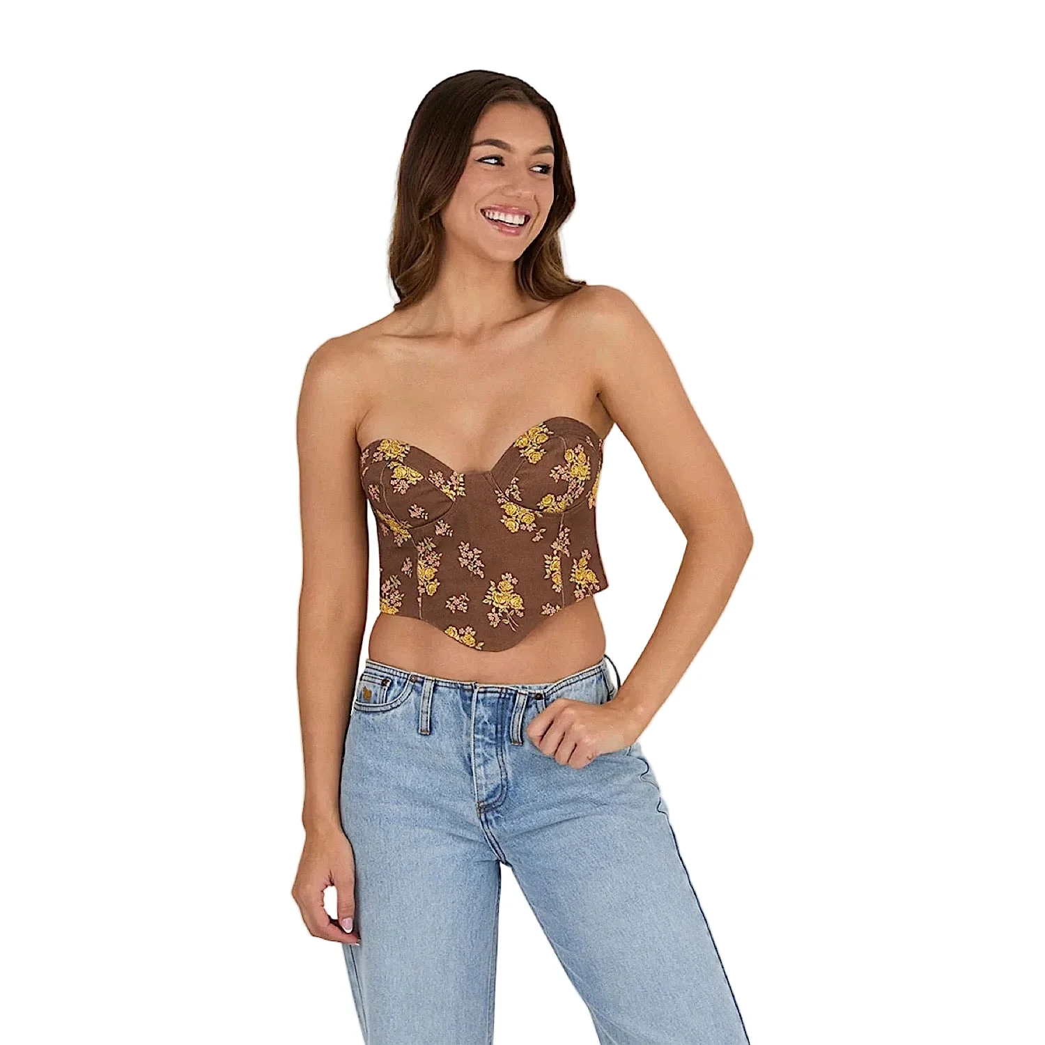 Ringers Western Women's Madison Shirred Corset Top - Toffee - Image 3