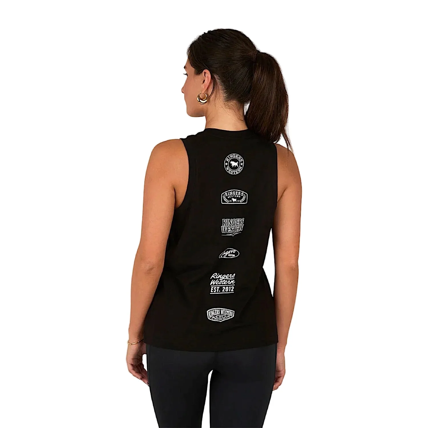 Ringers Western Women's Park Run Active Muscle Tank - Black