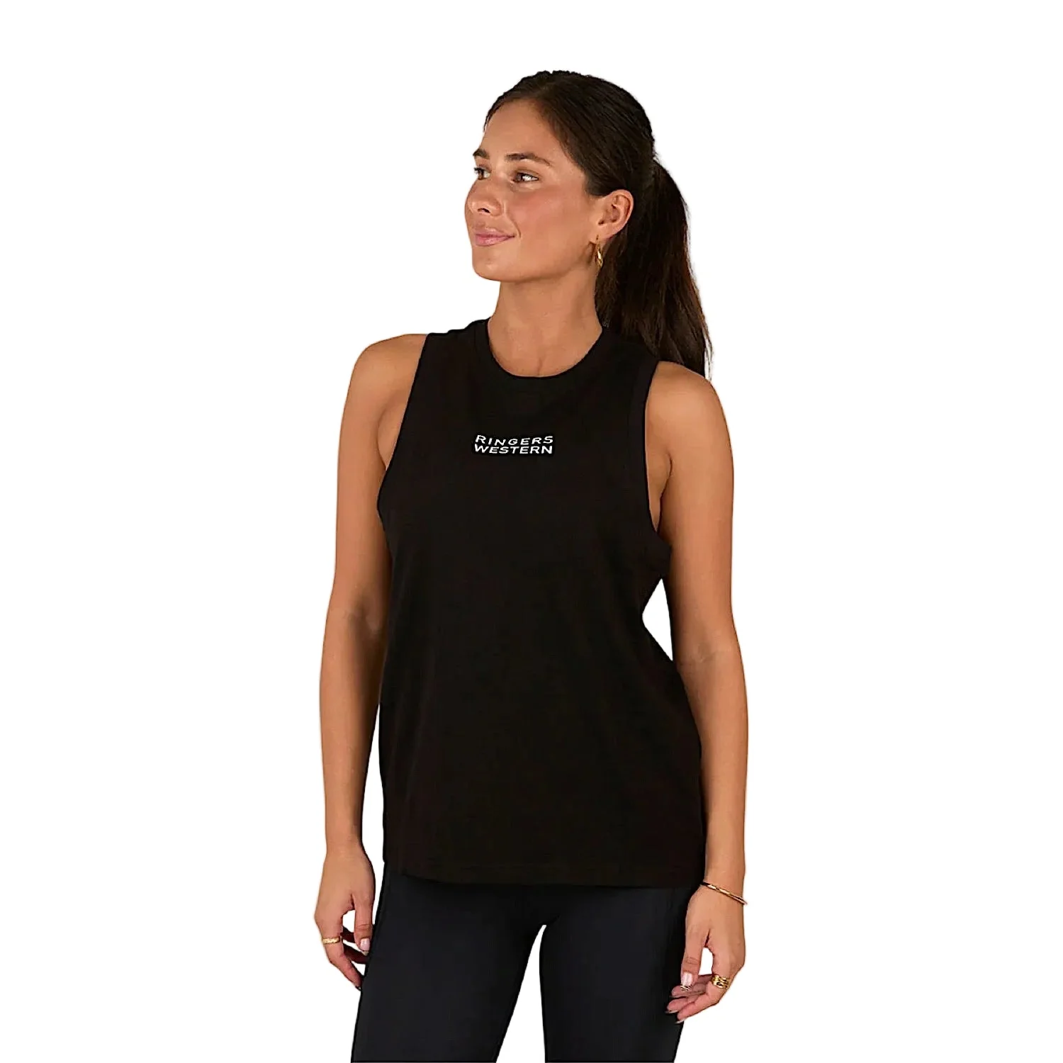Ringers Western Women's Park Run Active Muscle Tank - Black - Image 2