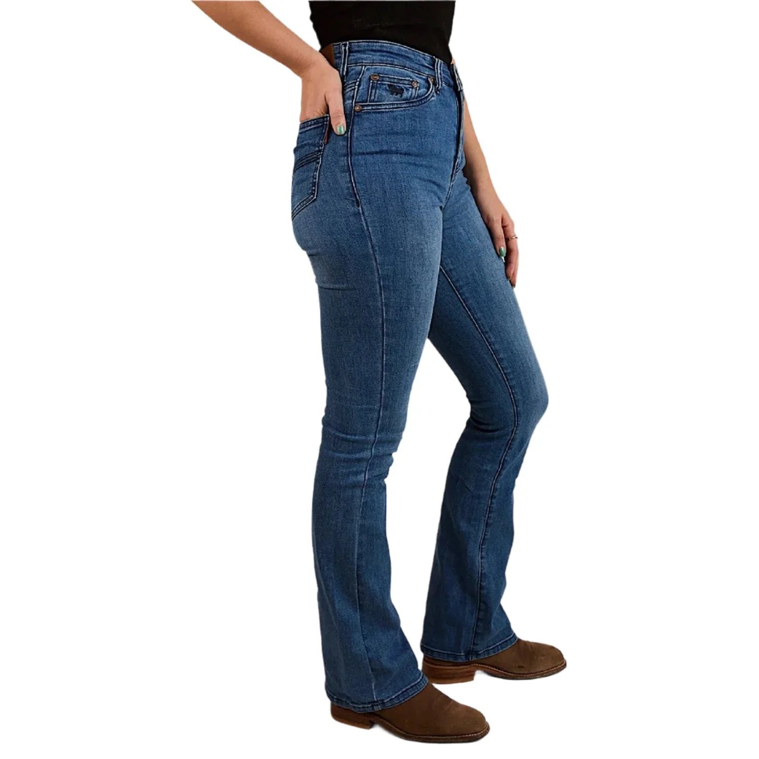 Ringers Western Women's Penny High Rise Bootleg Jean Coolmax - Vintage Blue - Image 3