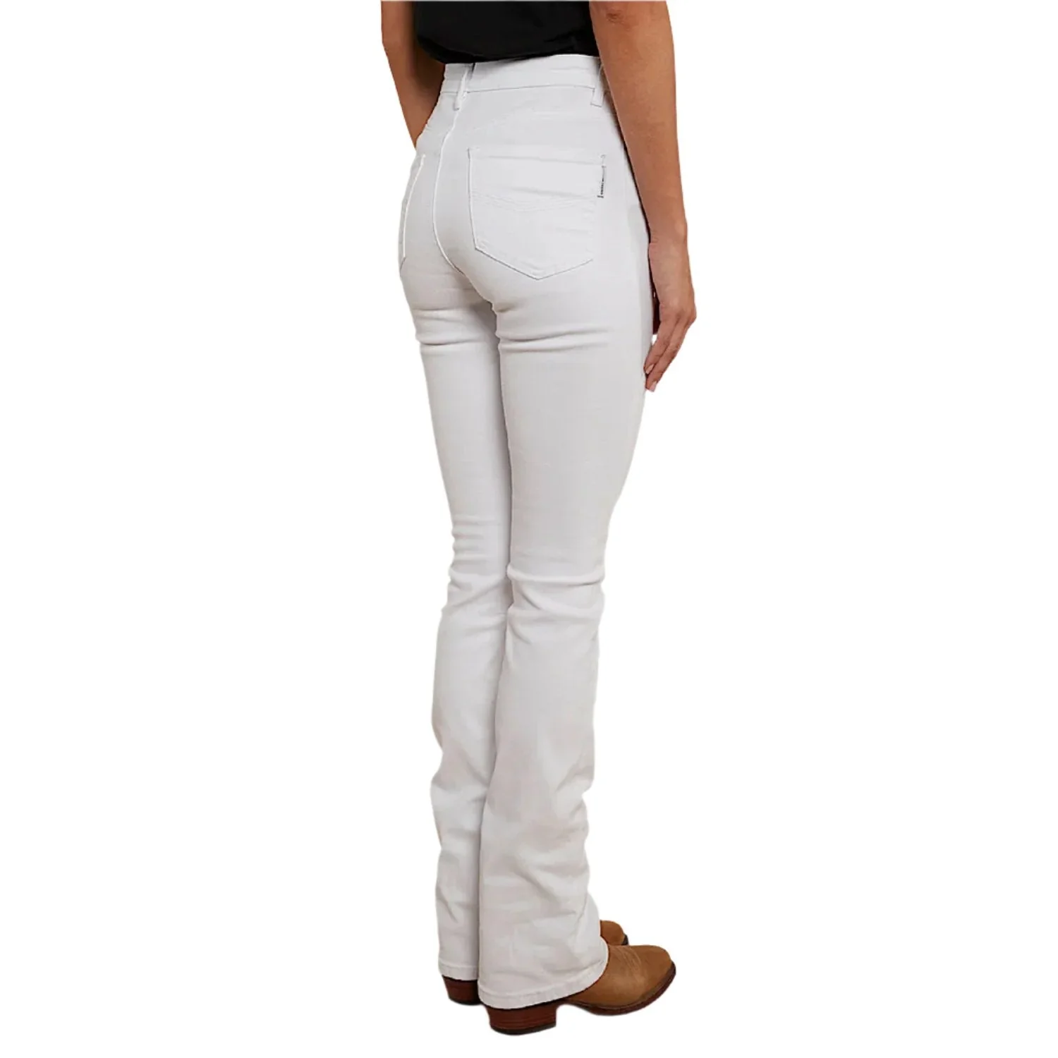 Ringers Western Women's Penny High Rise Bootleg Jean - White - Image 4