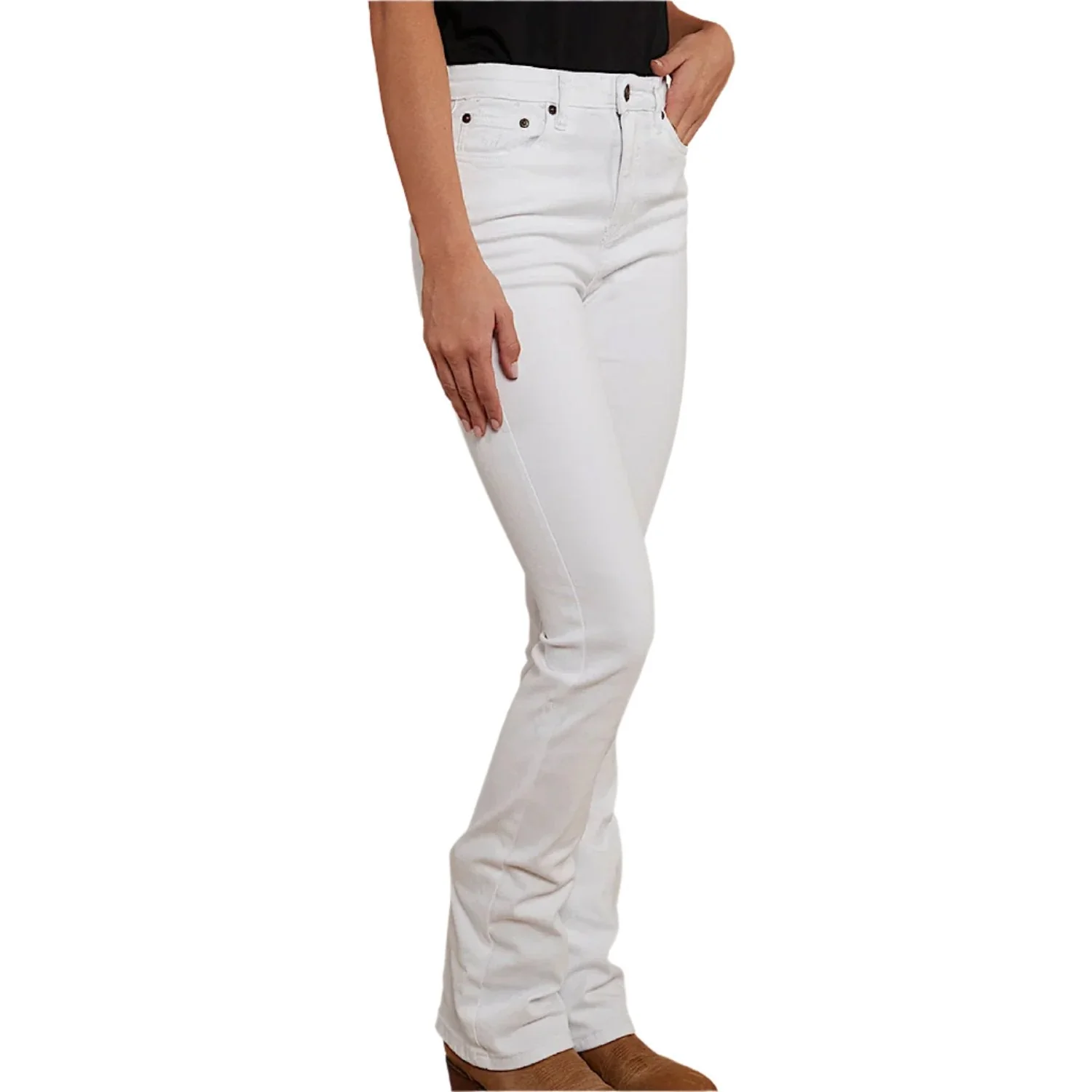 Ringers Western Women's Penny High Rise Bootleg Jean - White - Image 5