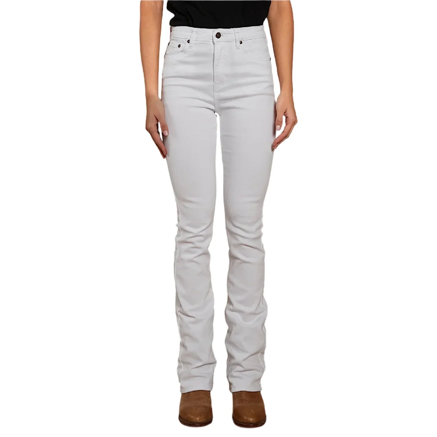 Ringers Western Women's Penny High Rise Bootleg Jean - White - Image 6