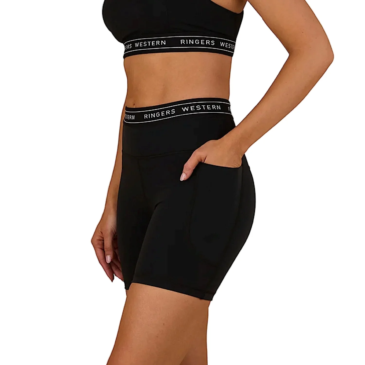 Ringers Western Women's Ringers Active Logo Elastic Pocket Short - Black