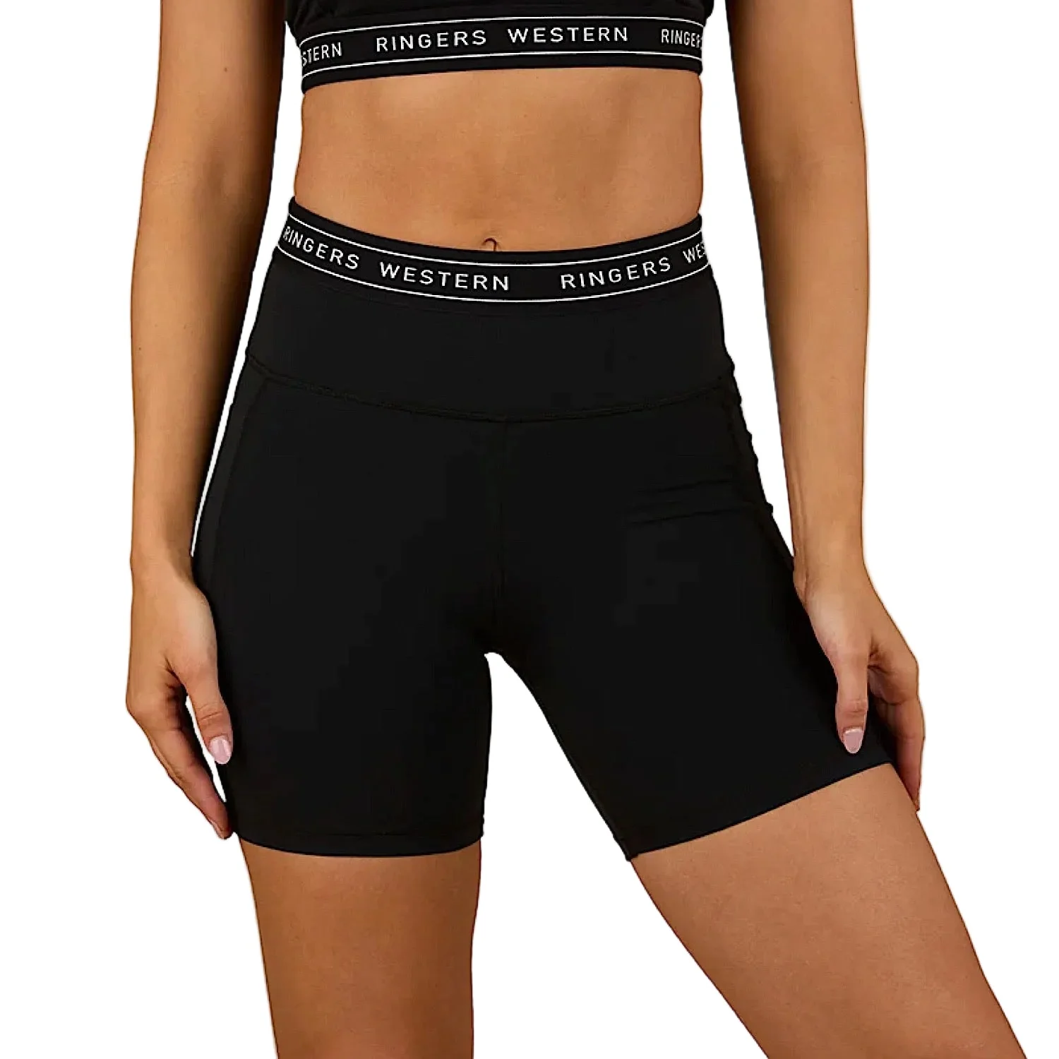 Ringers Western Women's Ringers Active Logo Elastic Pocket Short - Black - Image 2