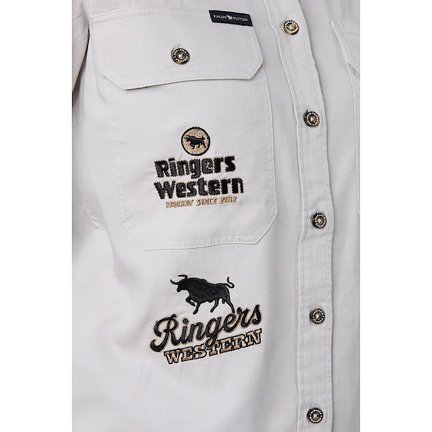 Ringers Western Women's Rodeo Spirit Full Button Work Shirt - Beige - Image 4